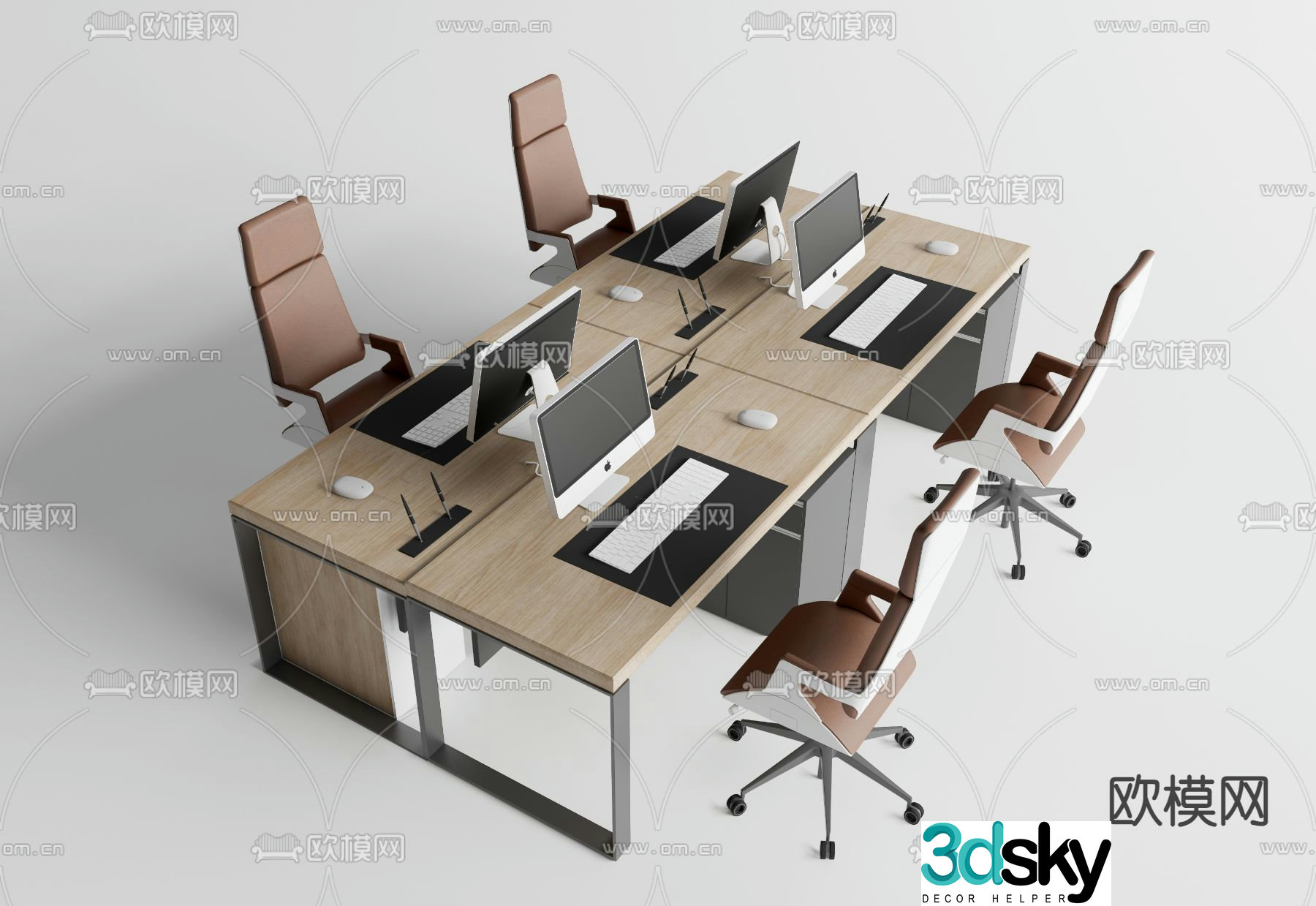 Card space desk workstation 3D model