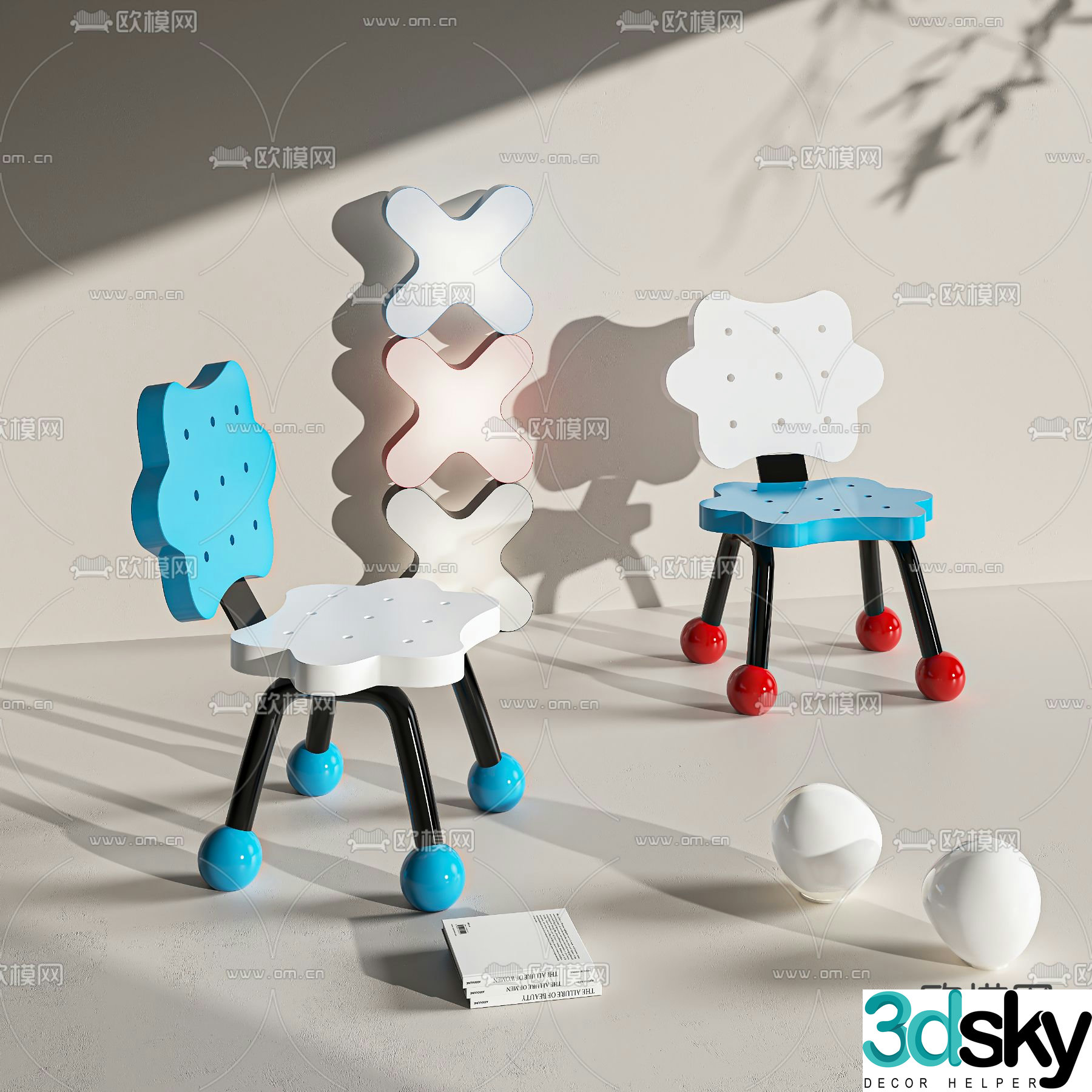 Children’s chair cartoon chair 3d model