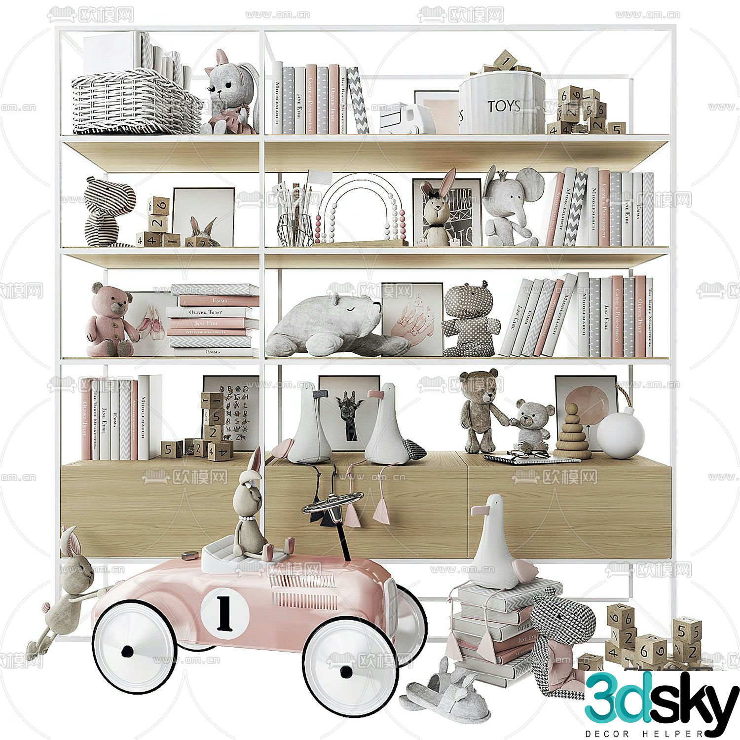 Children’s cabinet toy rack 3d model