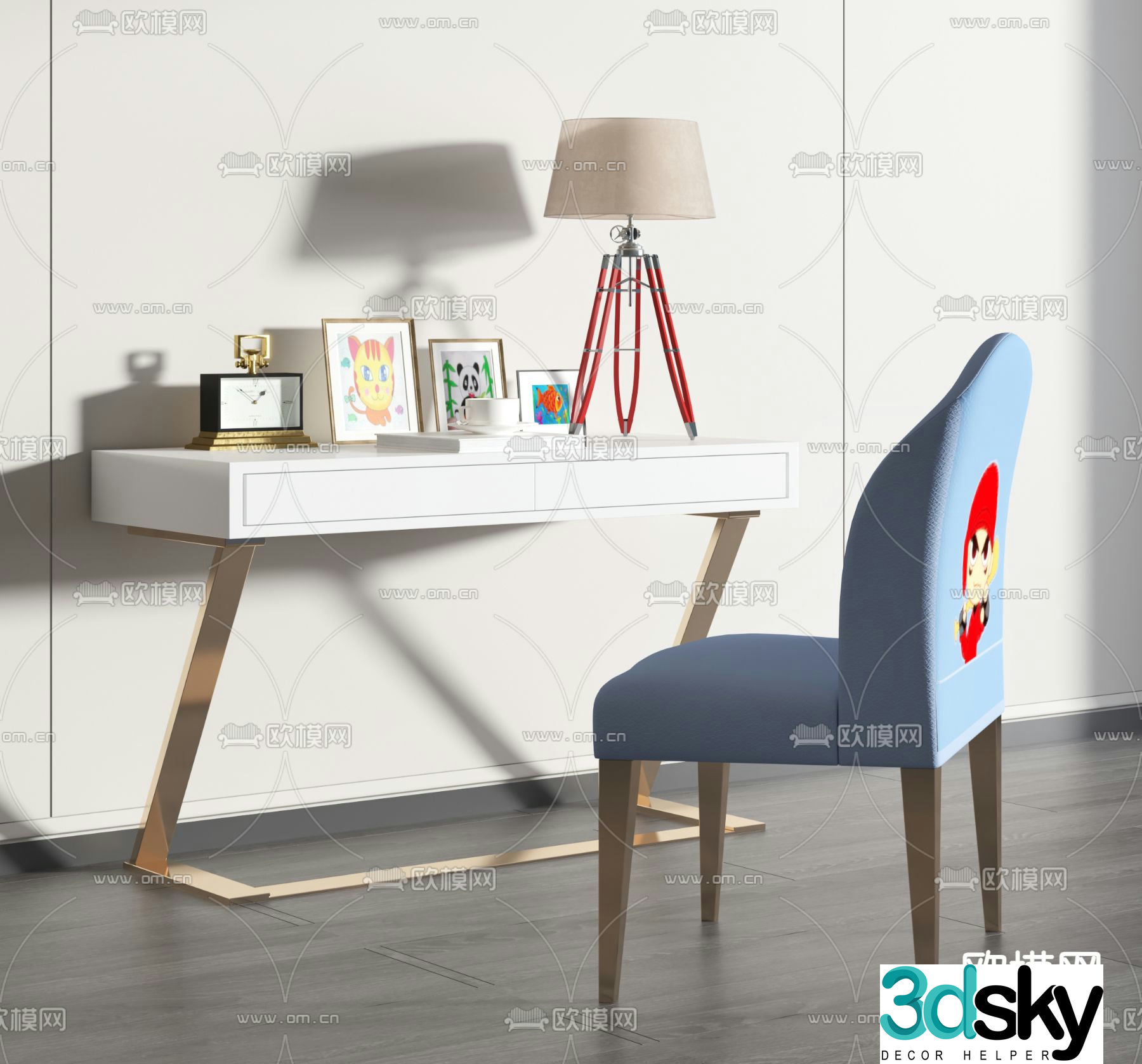 Children’s desk writing desk 3d model