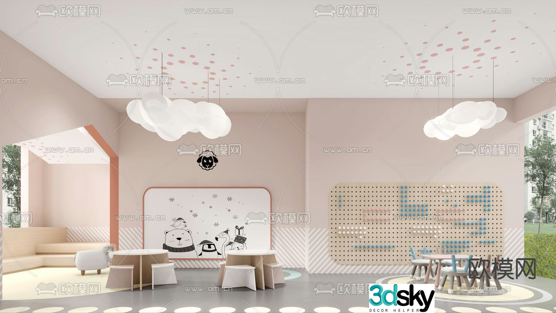 Kindergarten activity room entertainment room 3d model