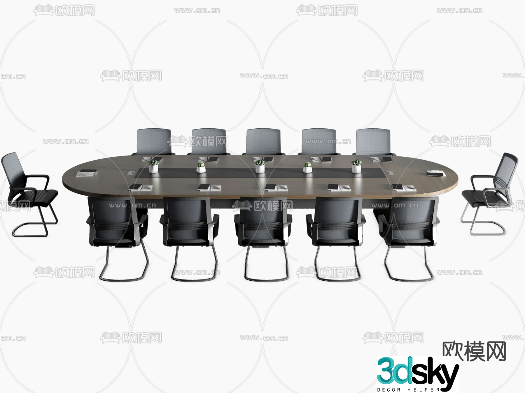 Conference tables and chairs conference table 3d model