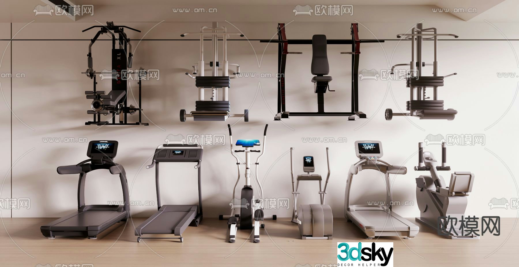 Treadmill fitness equipment 3d model