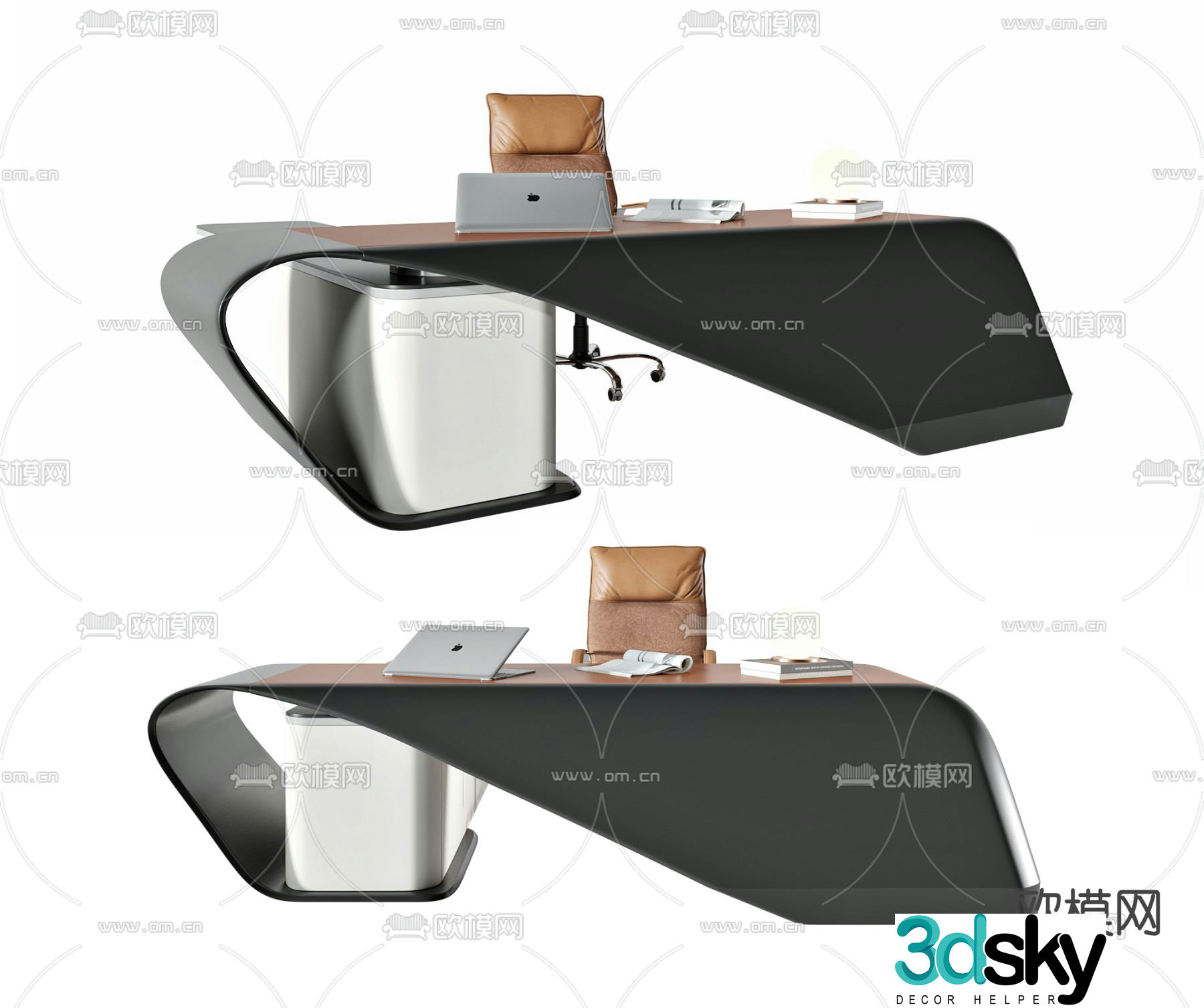 Desk desk desk boss desk 3d model