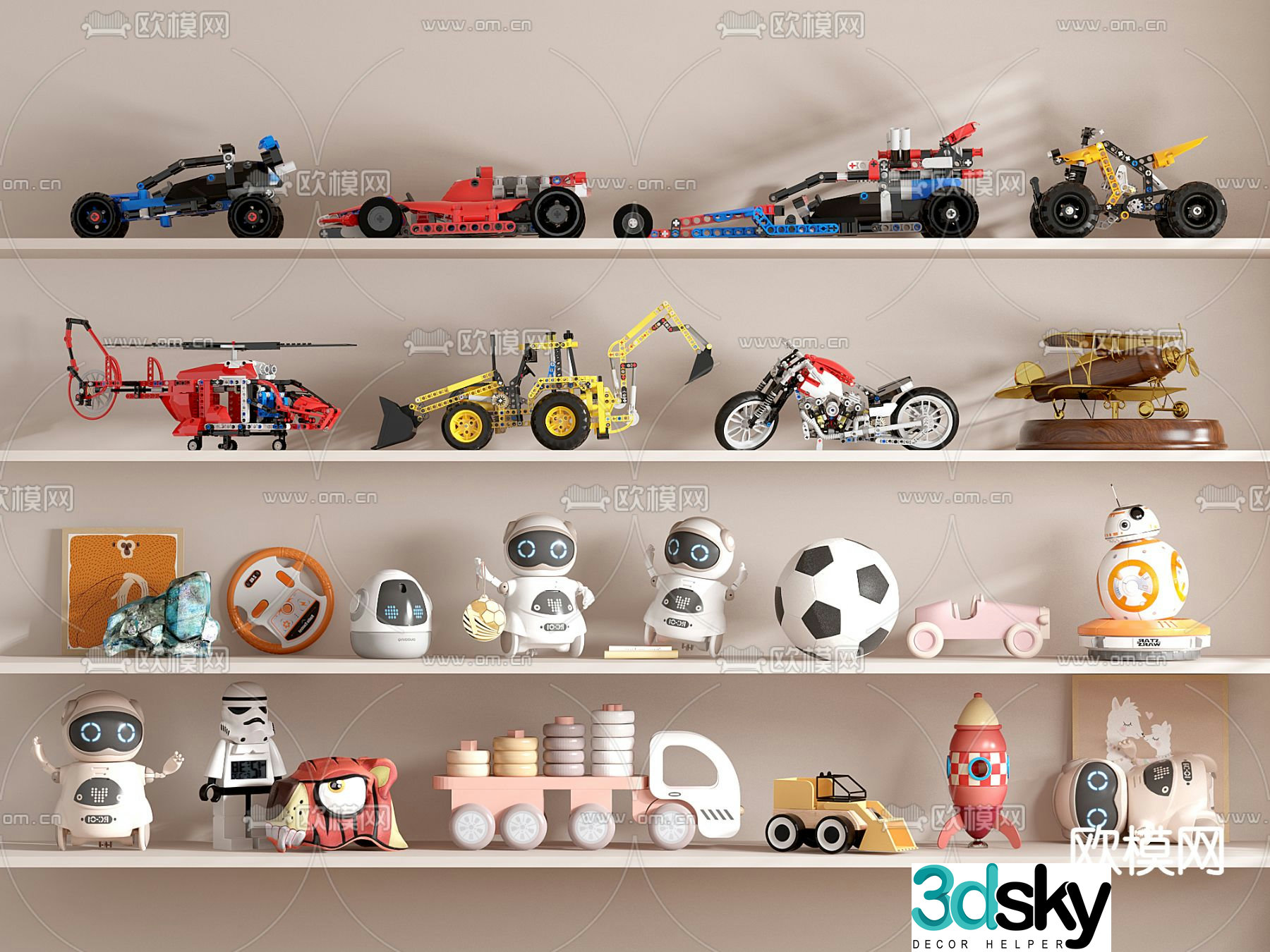 toy car figure robot 3d model