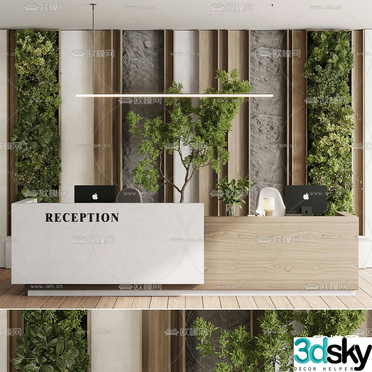 reception desk front desk 3d model