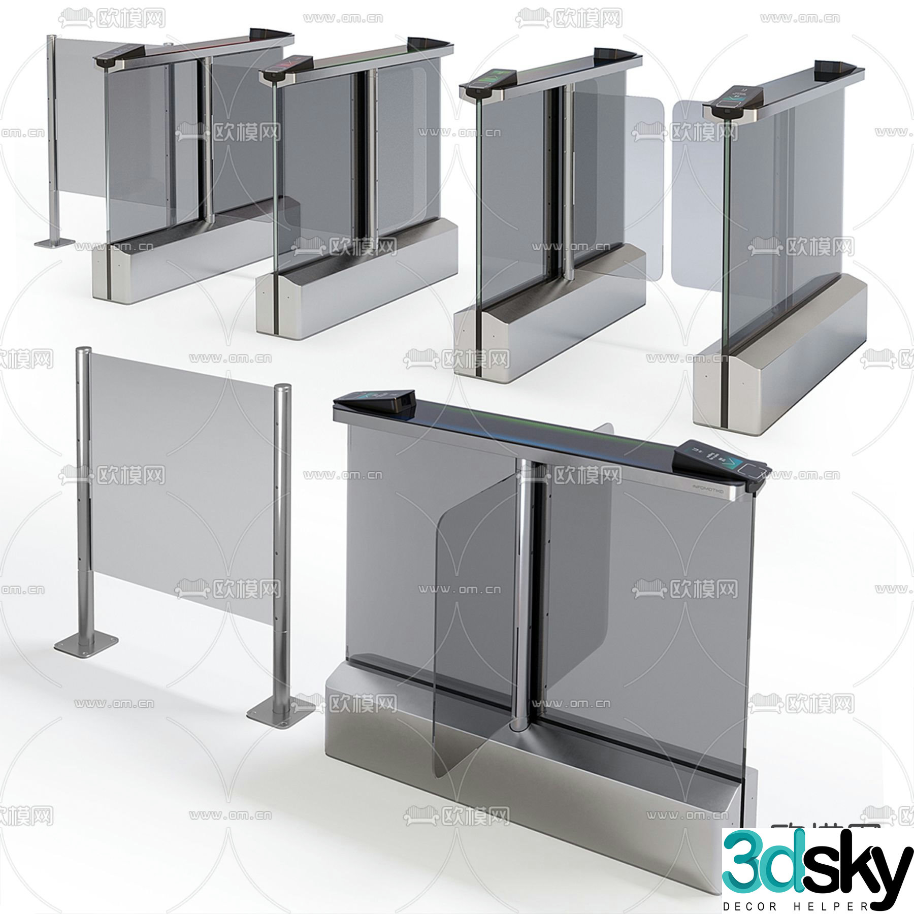 Gate access control 3d model