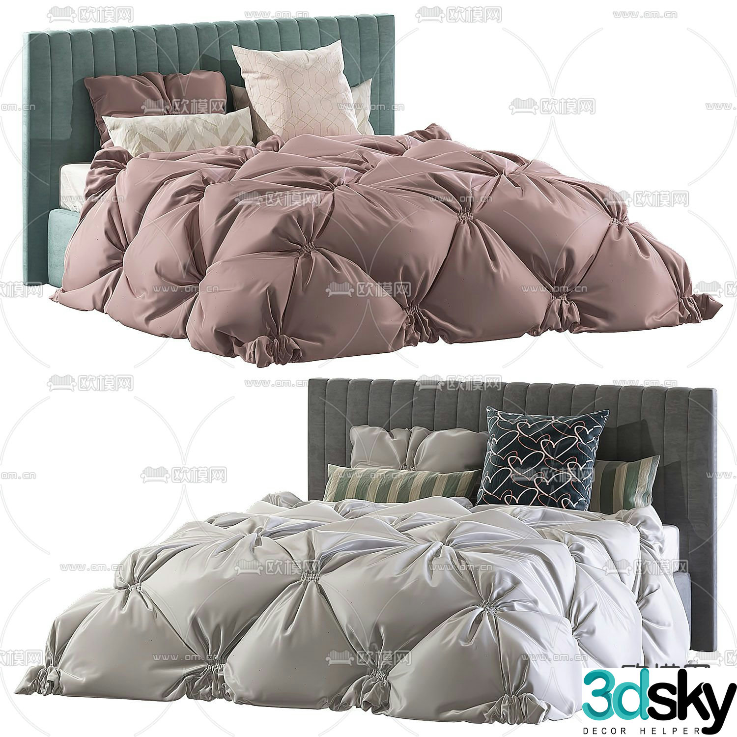 Double bed 3d model