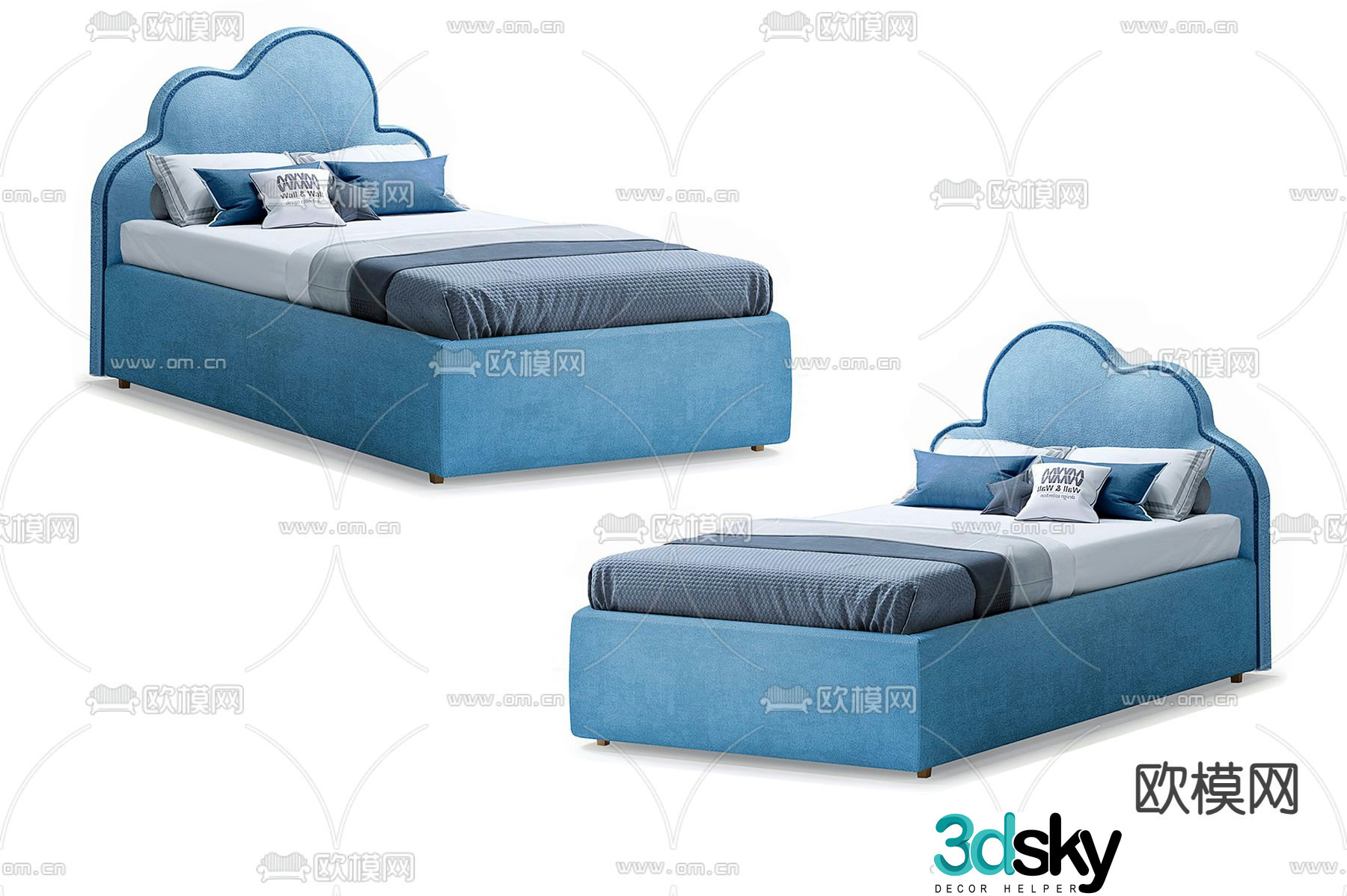 blue children’s bed child’s bed 3d model