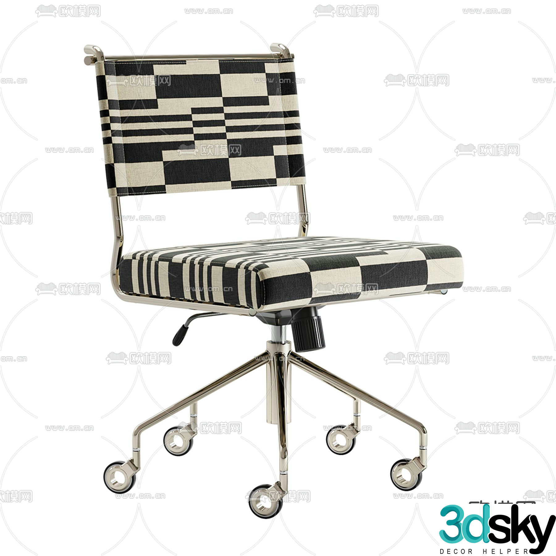 CB2 office chair class chair 3d model