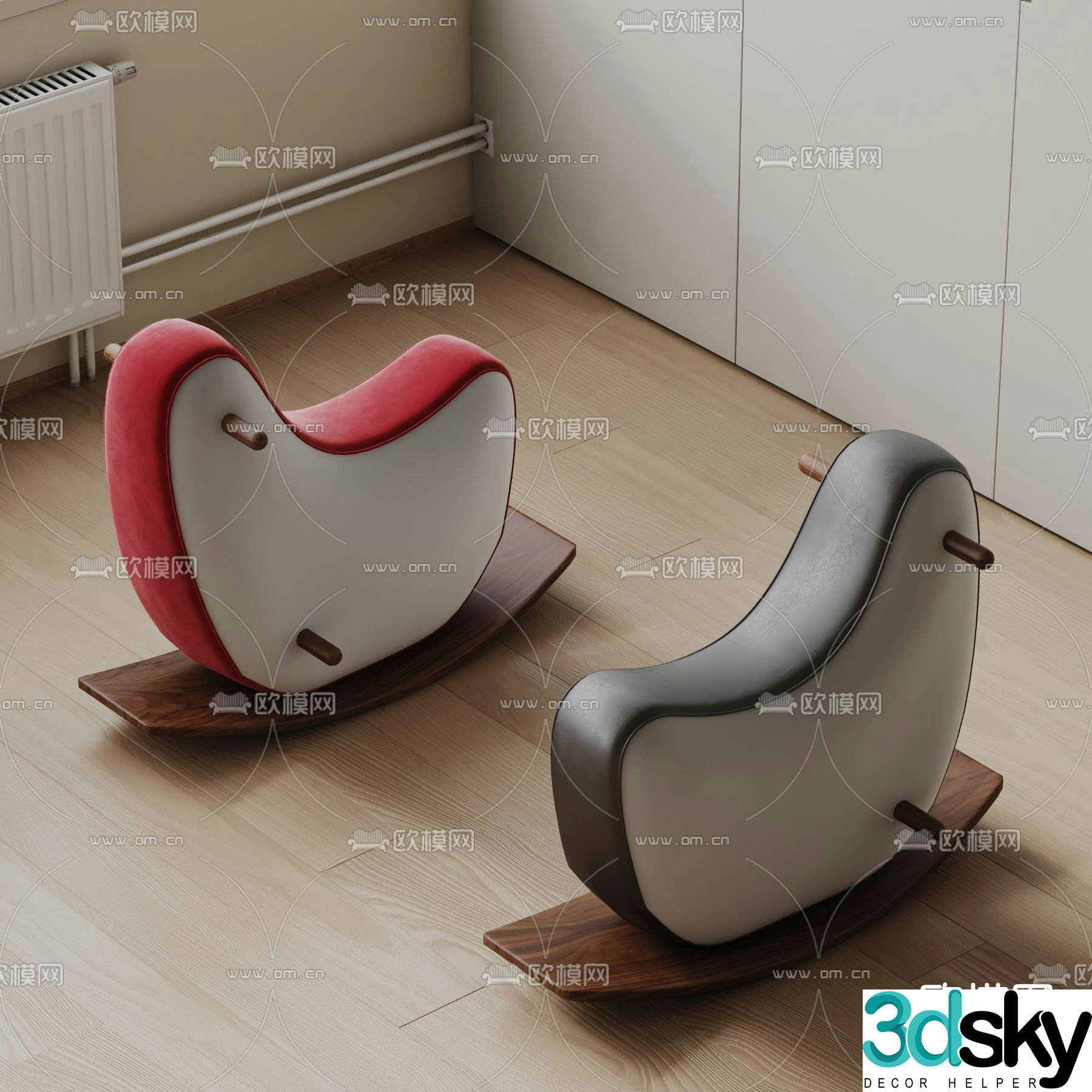 Children’s rocking chair Trojan horse 3d model