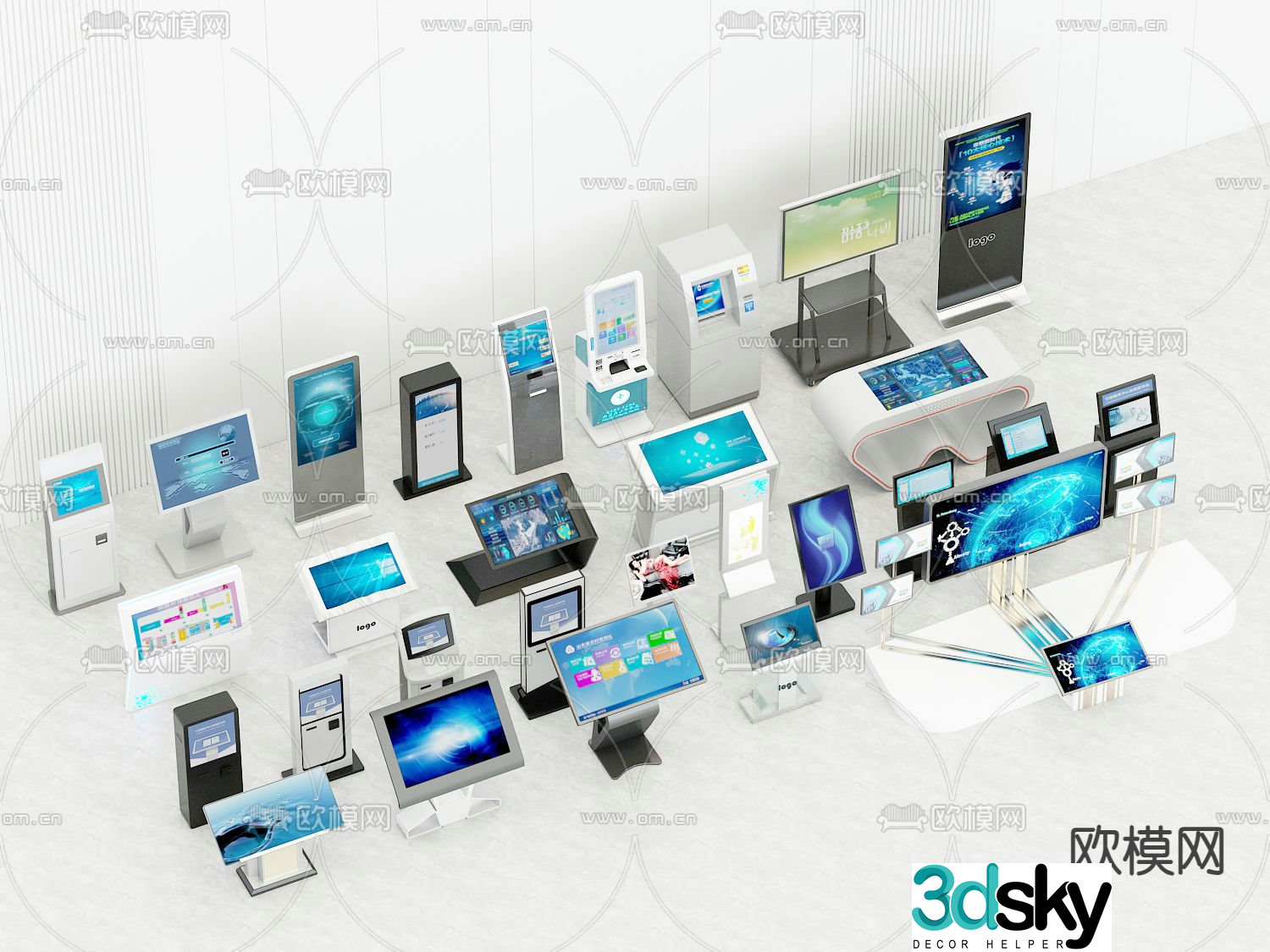 Touch all-in-one machine, automatic number taking machine, number calling machine 3D model