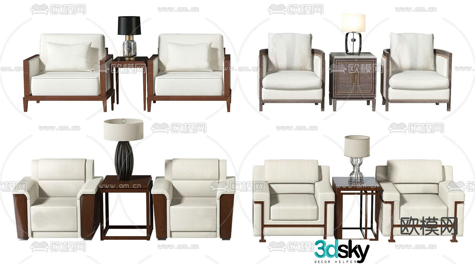 New Chinese style reception sofa VIP sofa guest sofa 3D model