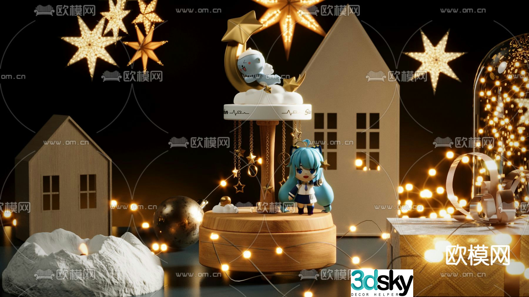 Music box toys dolls doll ornaments 3d model