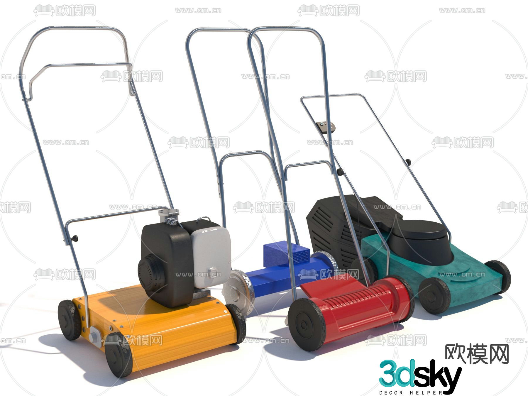 Push lawnmower 3d model
