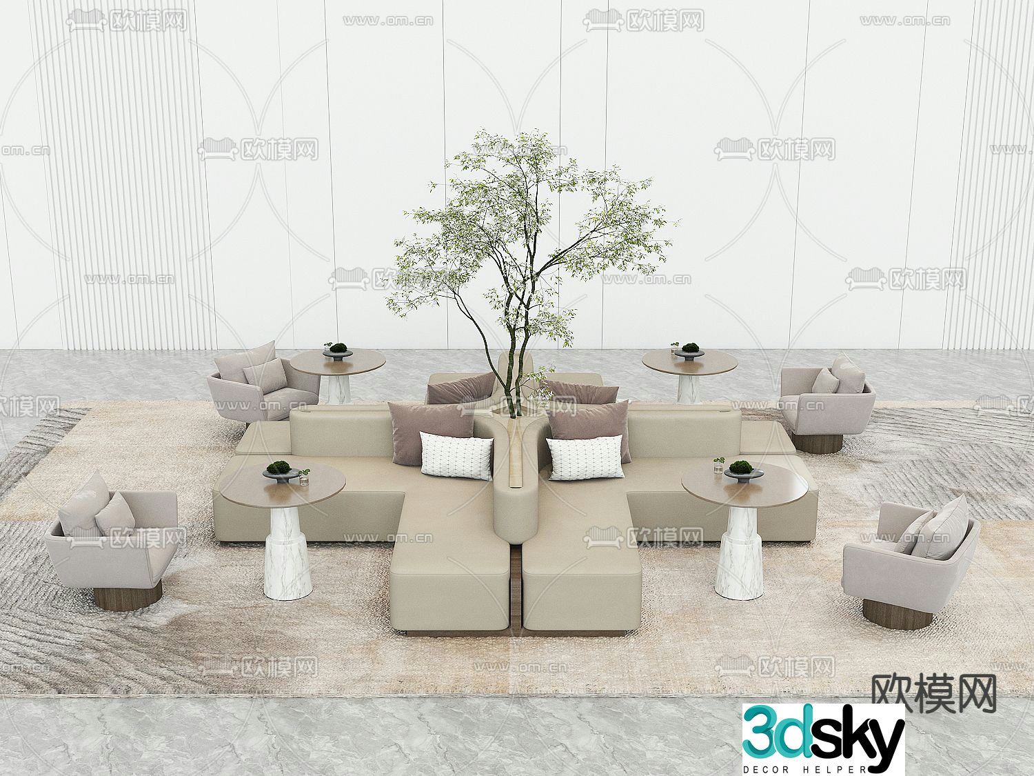 Office sofa lobby sofa 3d model