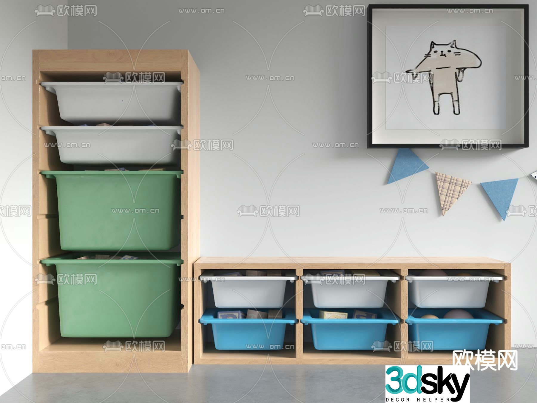 Children’s toy cabinet storage cabinet 3d model