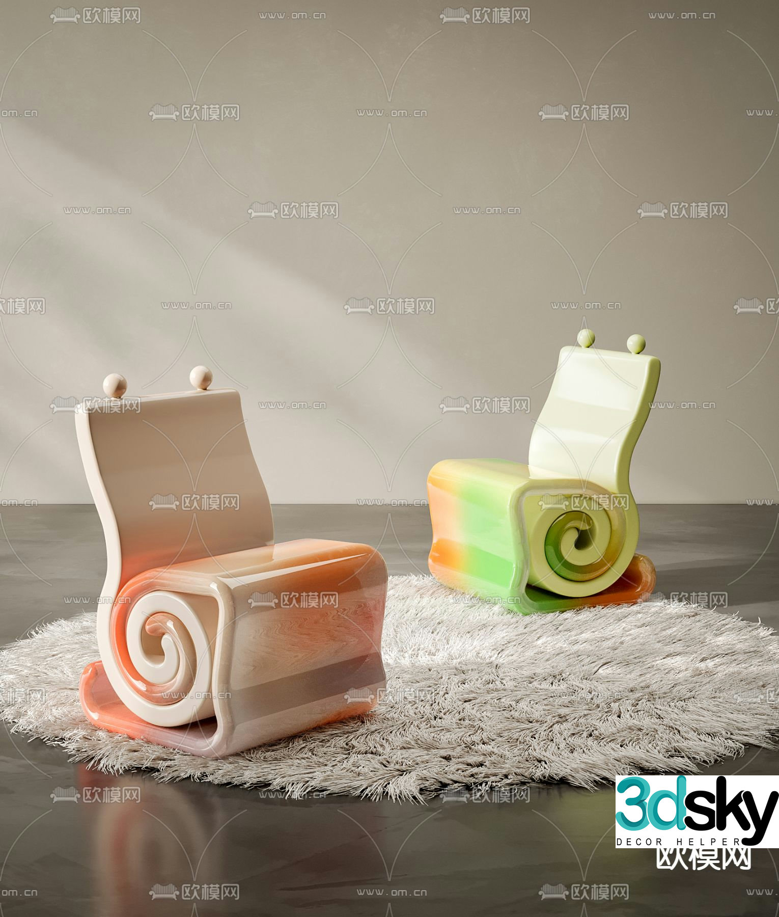 Children’s chair snail chair 3d model