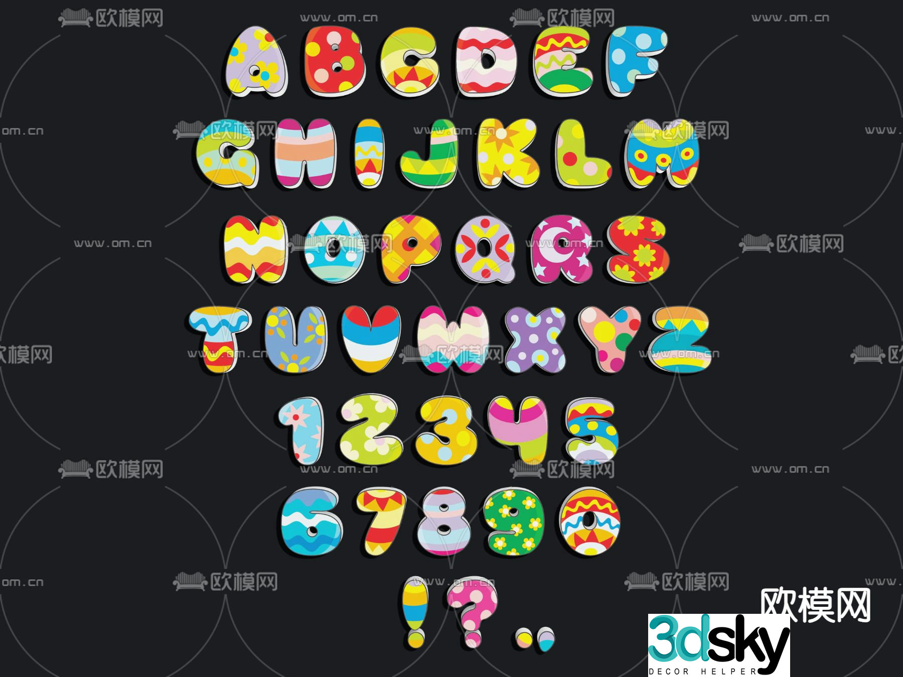 Letter wall decoration children’s hanging decoration 3d model