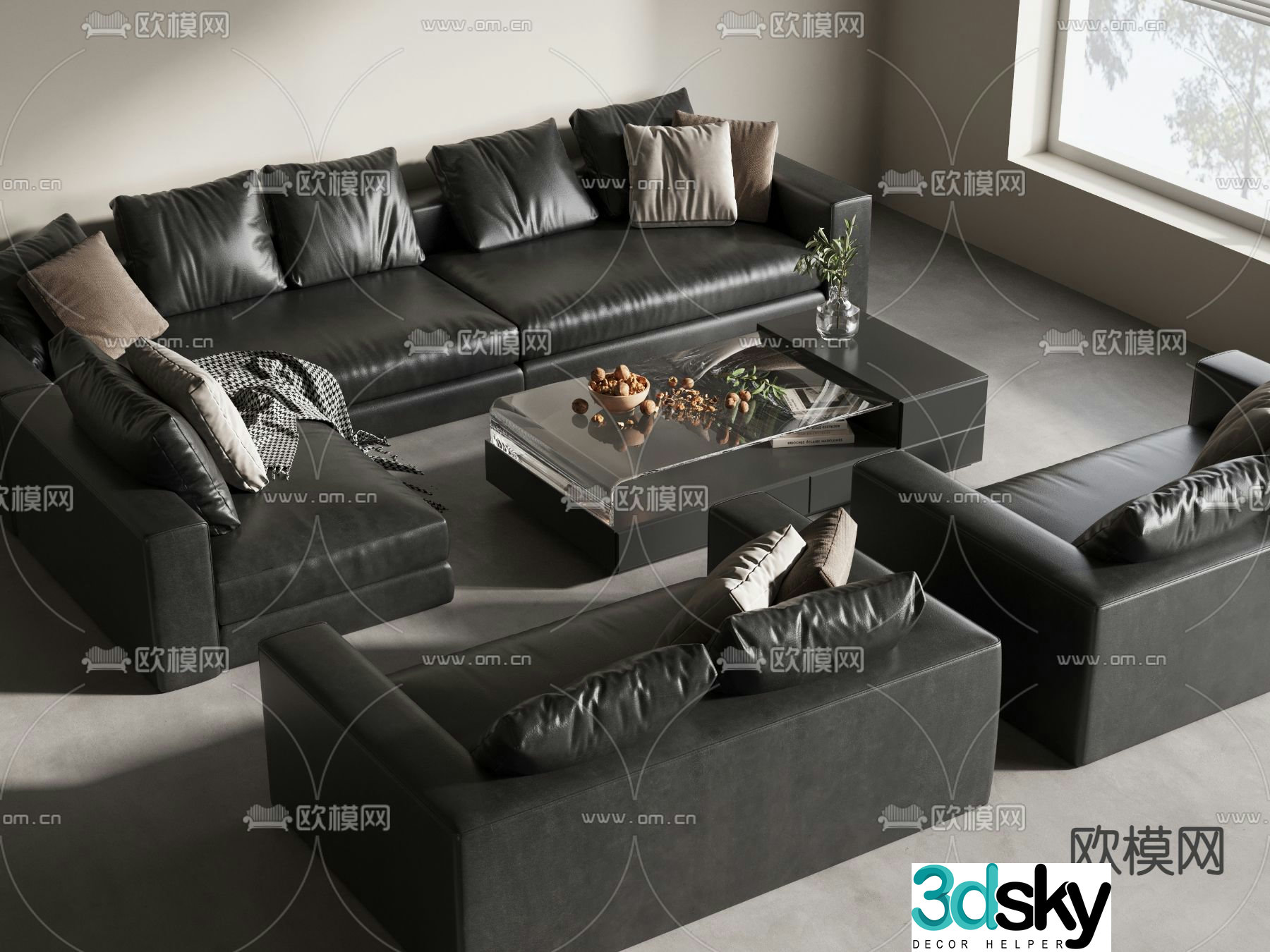 Office sofa modular sofa 3d model