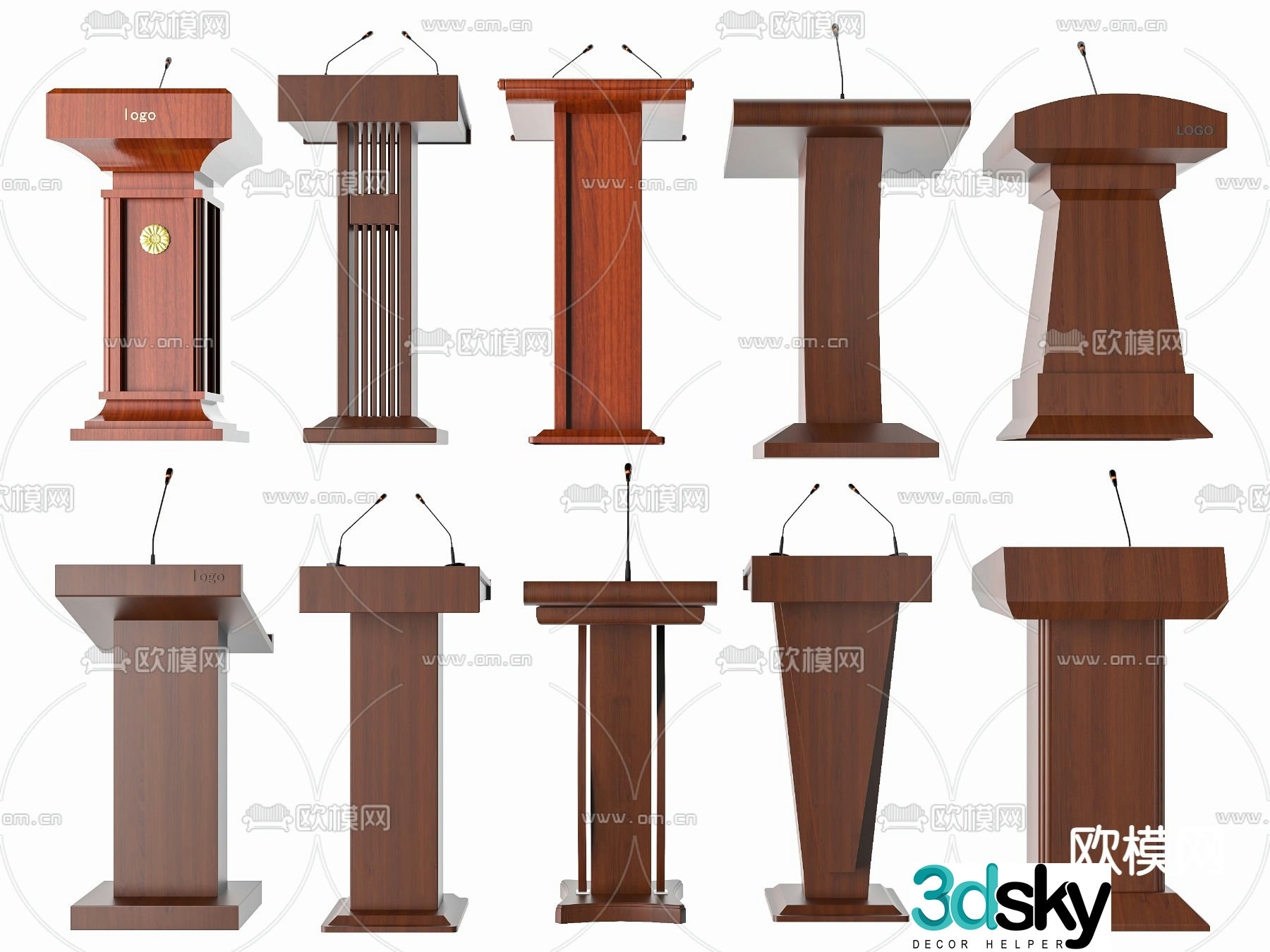 Vertical podium podium hosting podium 3D model
