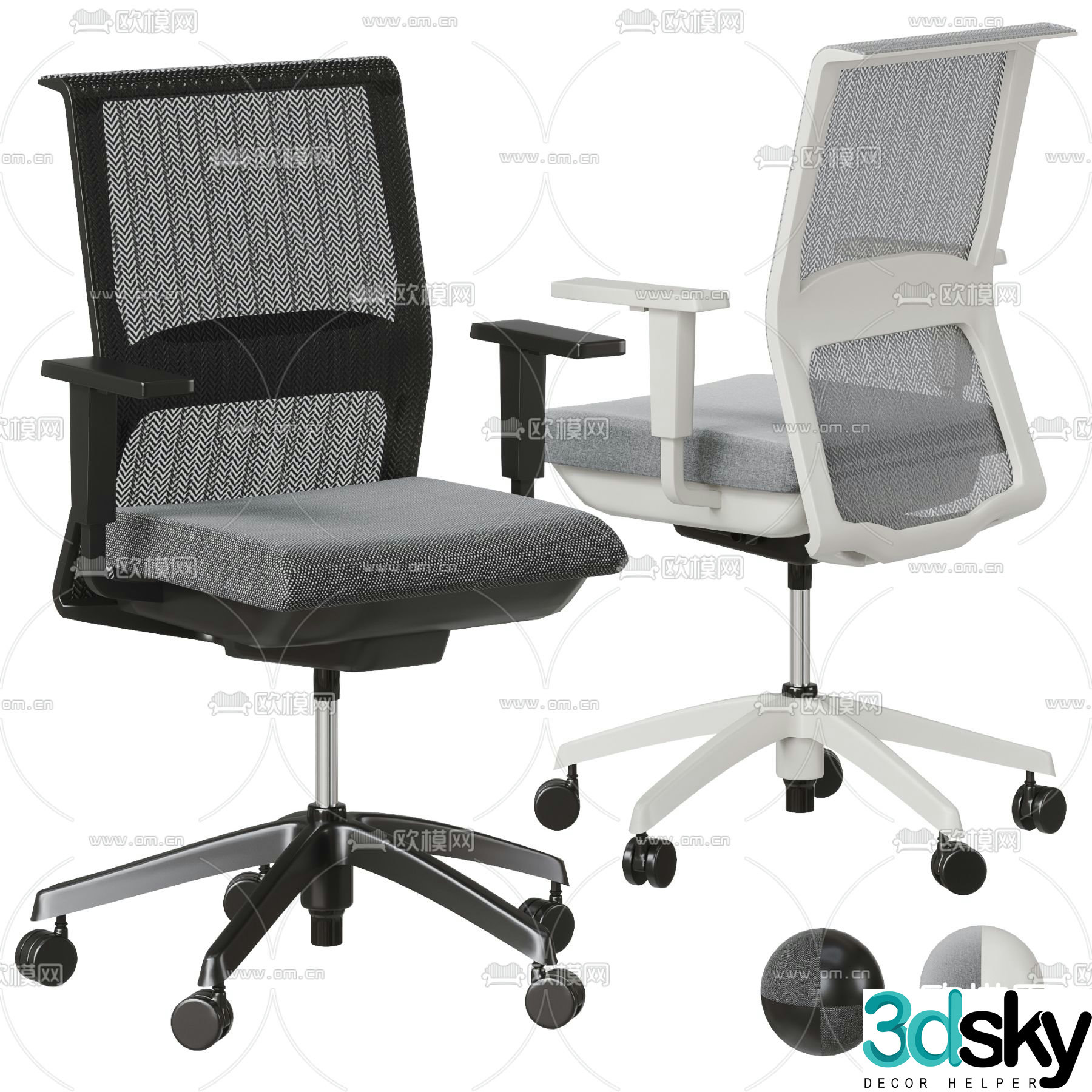 Office chair staff chair conference chair 3d model