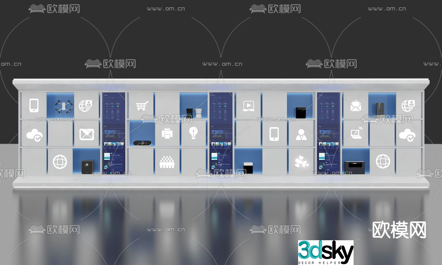 Smart machine showcase touch screen 3d model