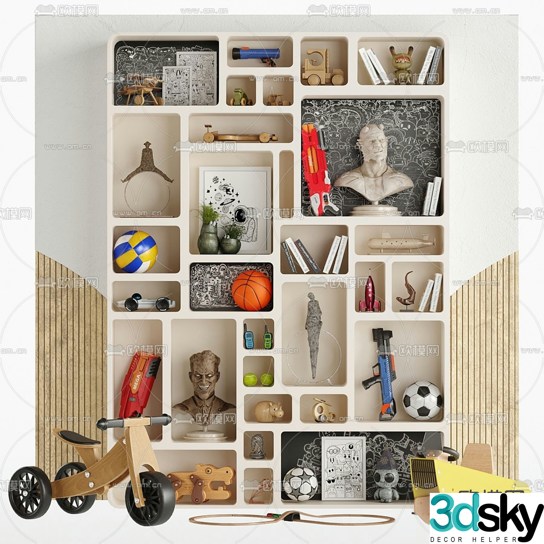 Children’s cabinet toy cabinet storage cabinet 3d model