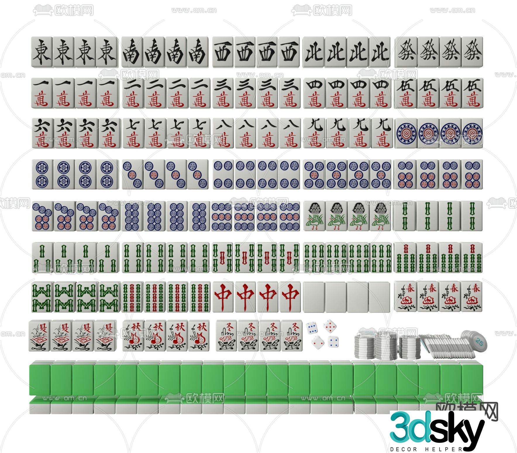 Mahjong 3d model