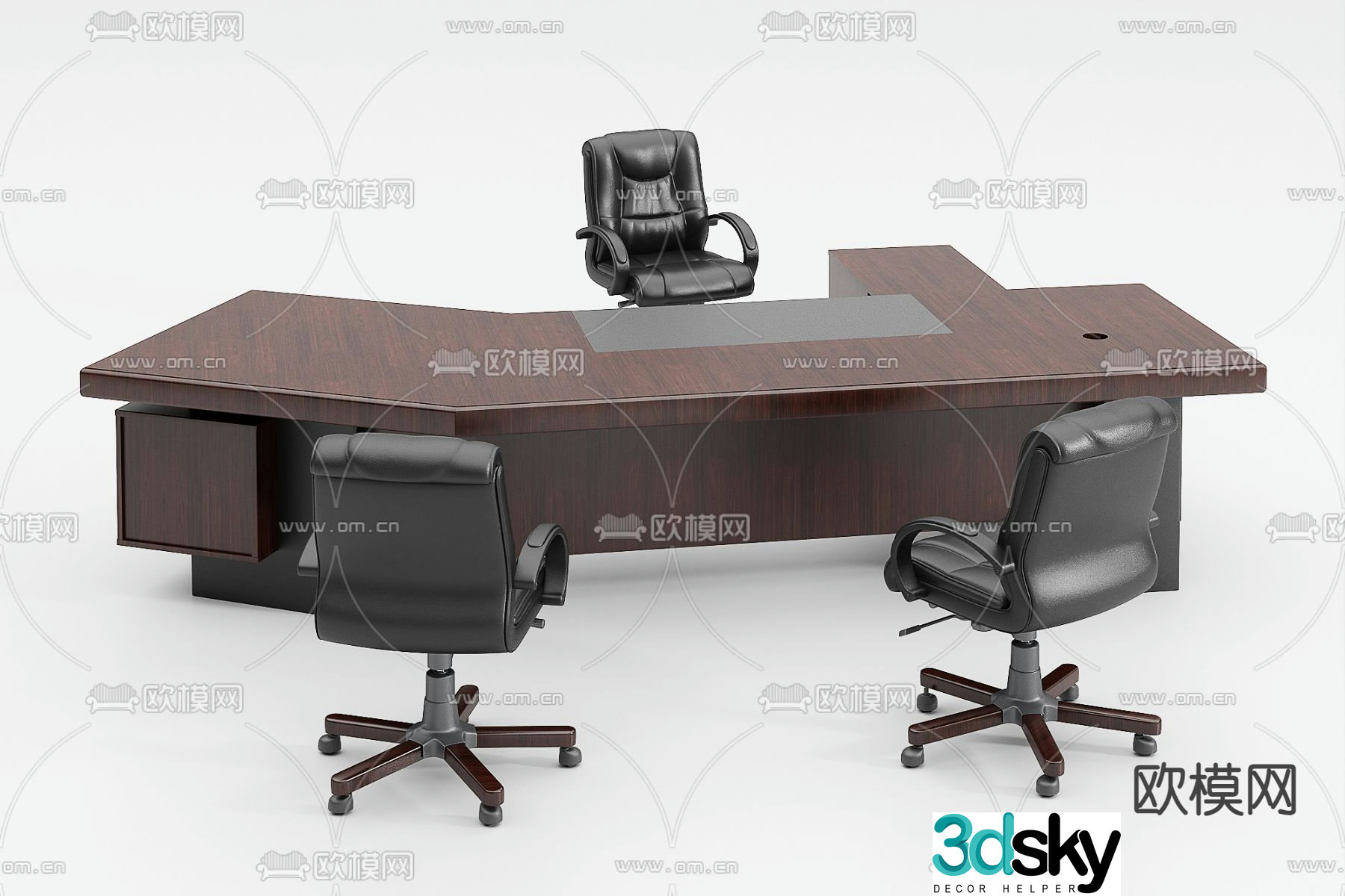 Desk tables and chairs boss chair 3d model