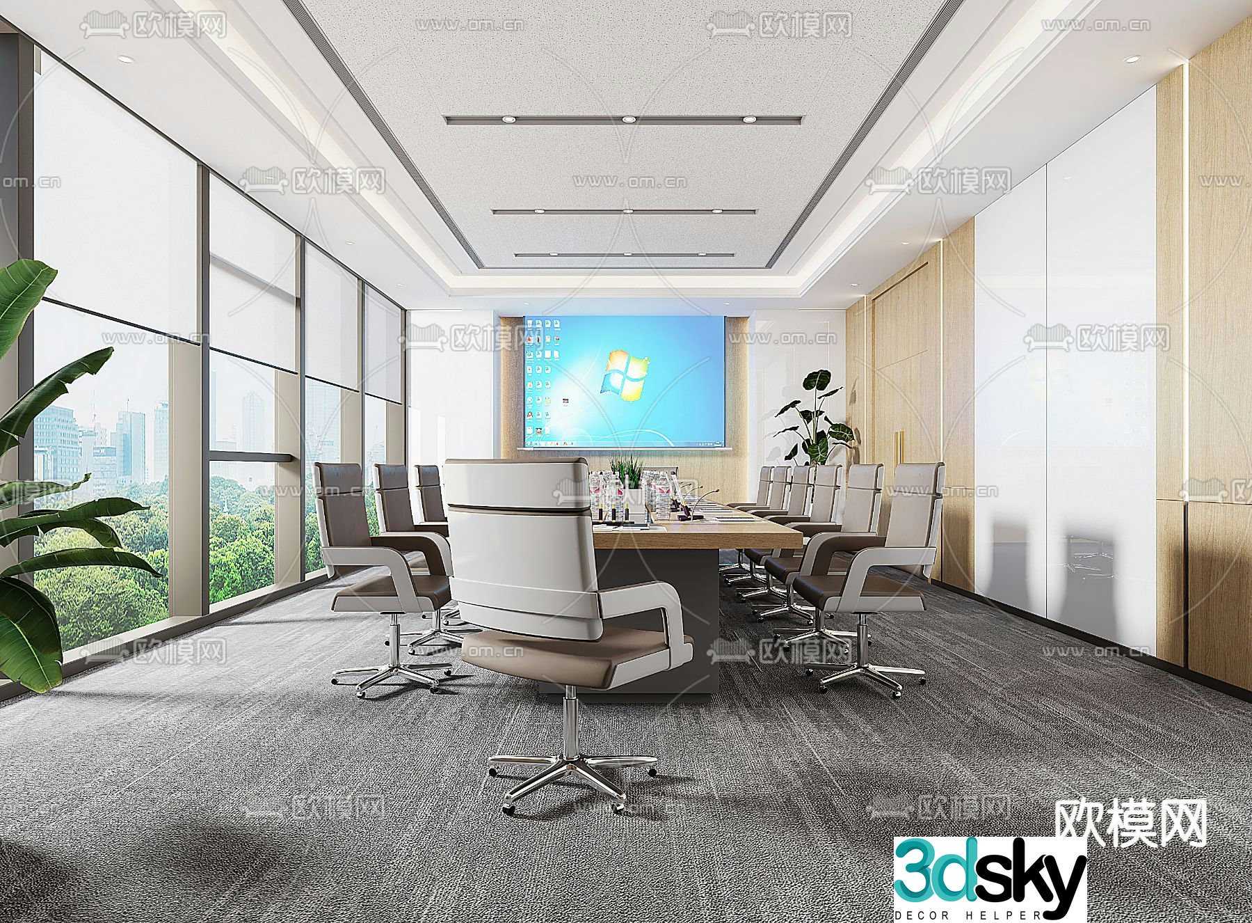 Modern conference room 3d model