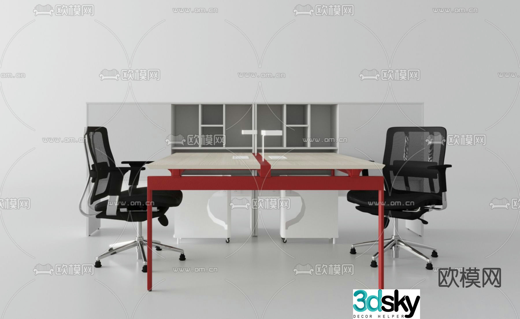 Card space desk workstation 3D model