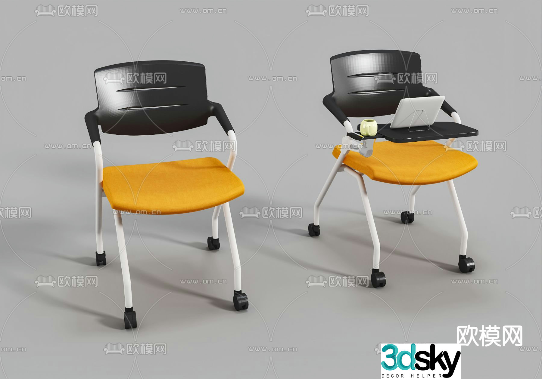 Training chair office chair conference chair 3d model