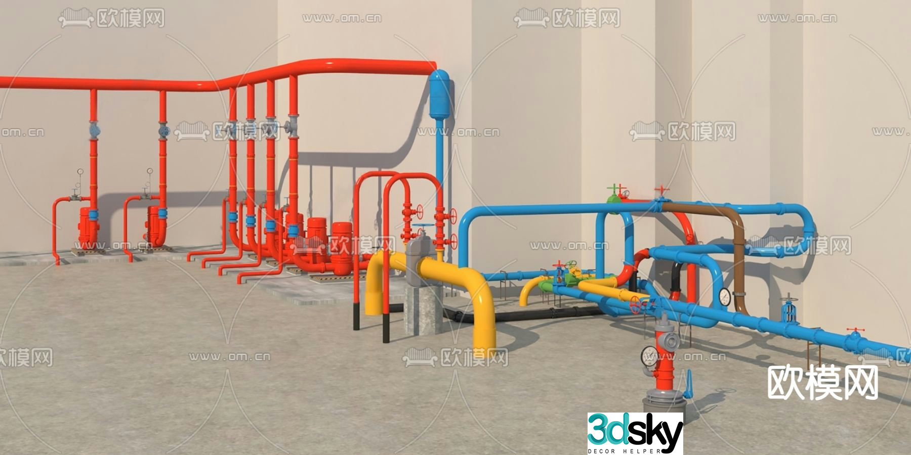 Industrial air duct 3d model