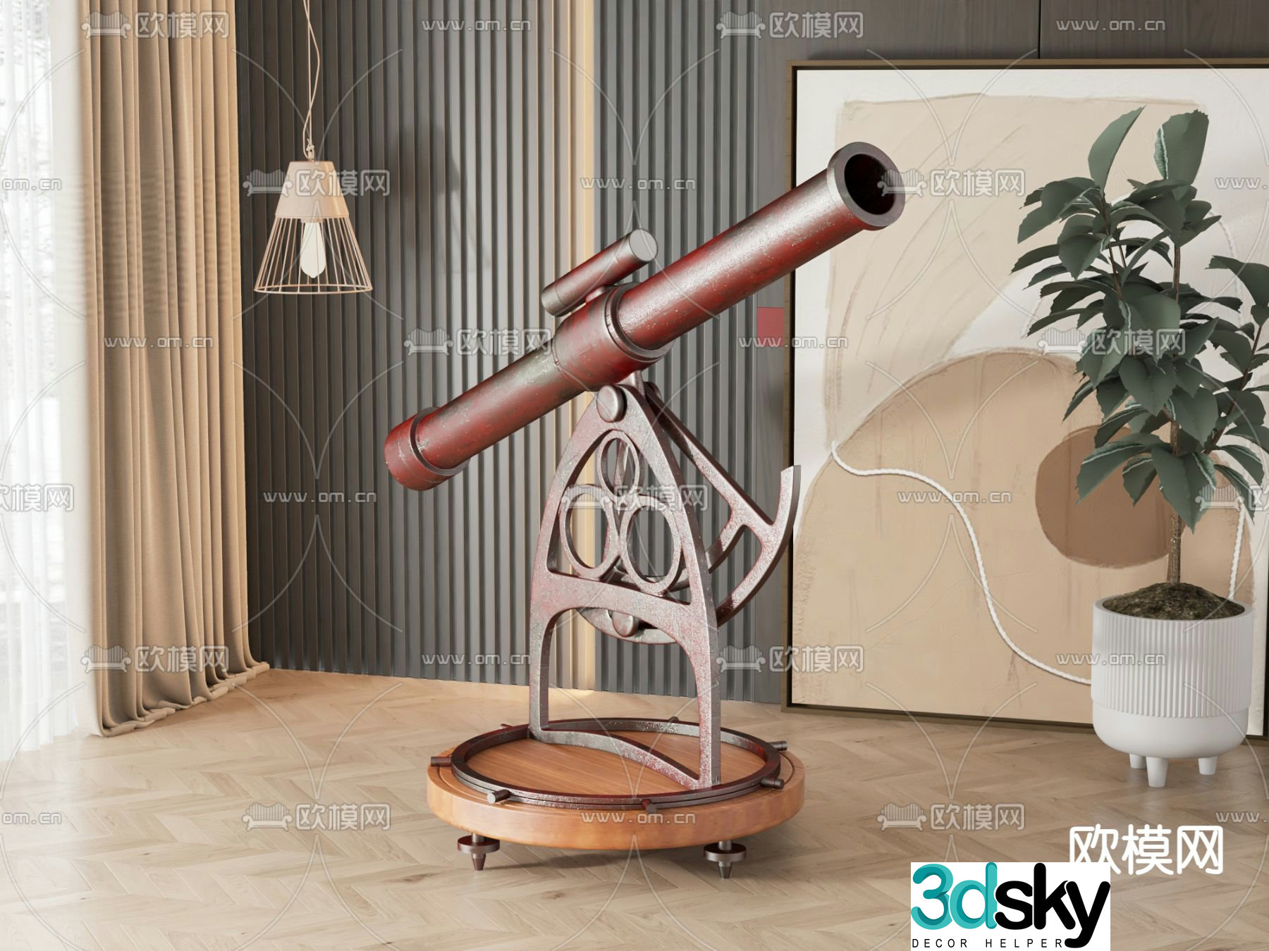 Astronomical telescope 3d model