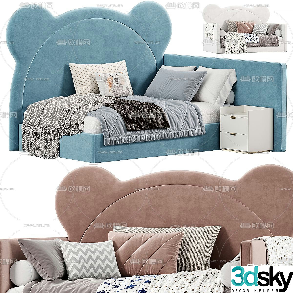 Children’s bed sofa bed 3d model