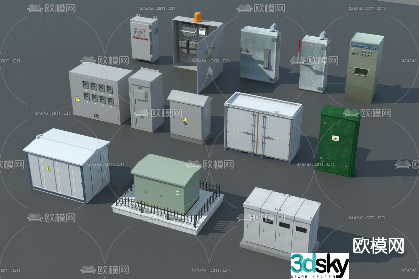 Industrial wind distribution box public equipment 3d model