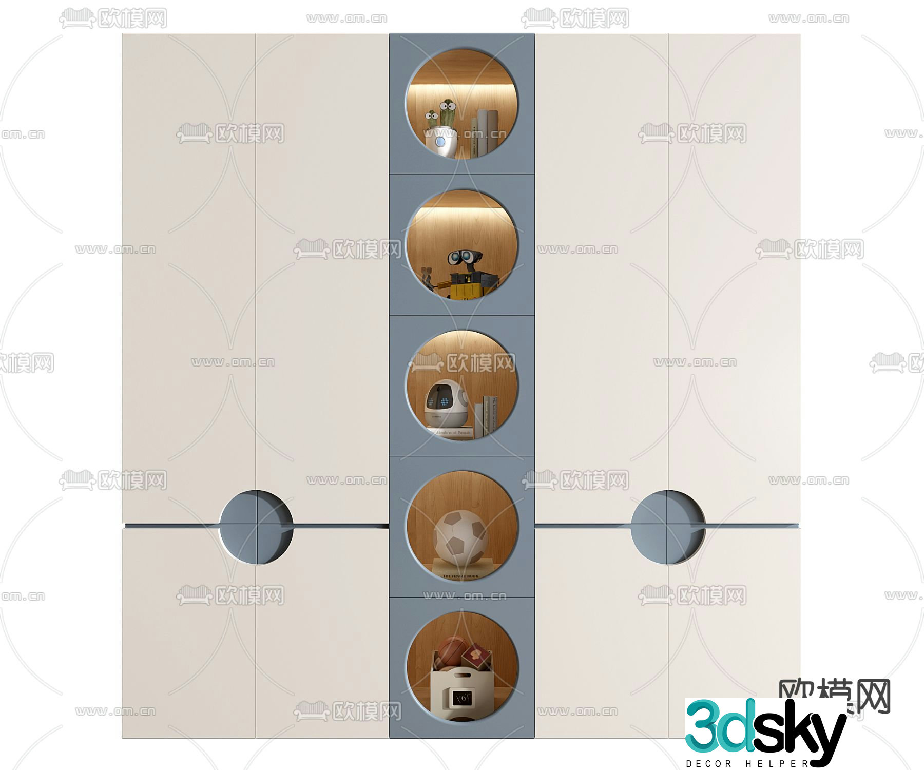 Children’s wardrobe storage cabinet 3d model