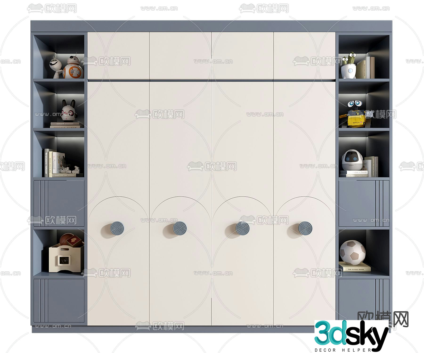Children’s Wardrobe Toy Cabinet Storage Cabinet 3D Model