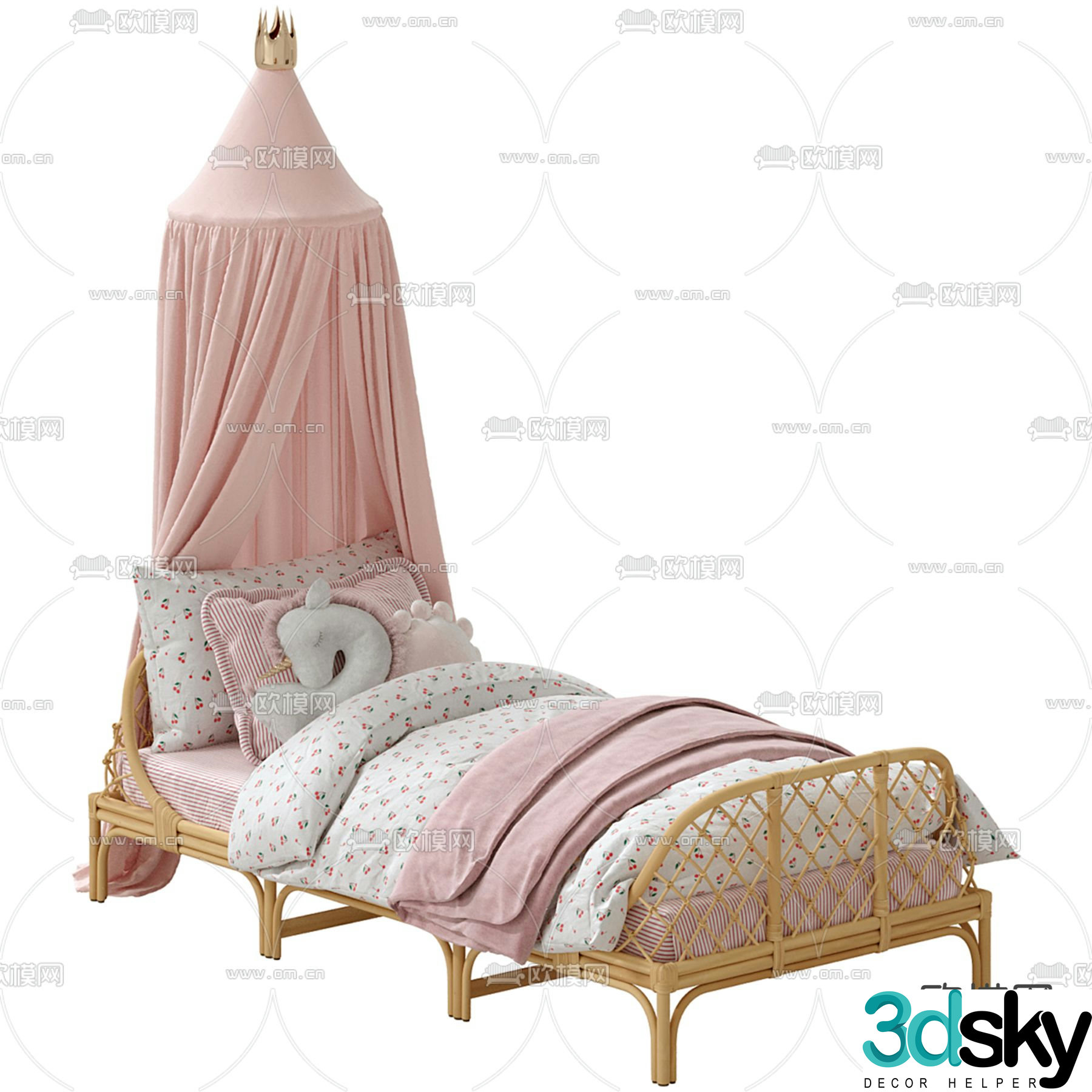 Children’s bed princess bed 3d model