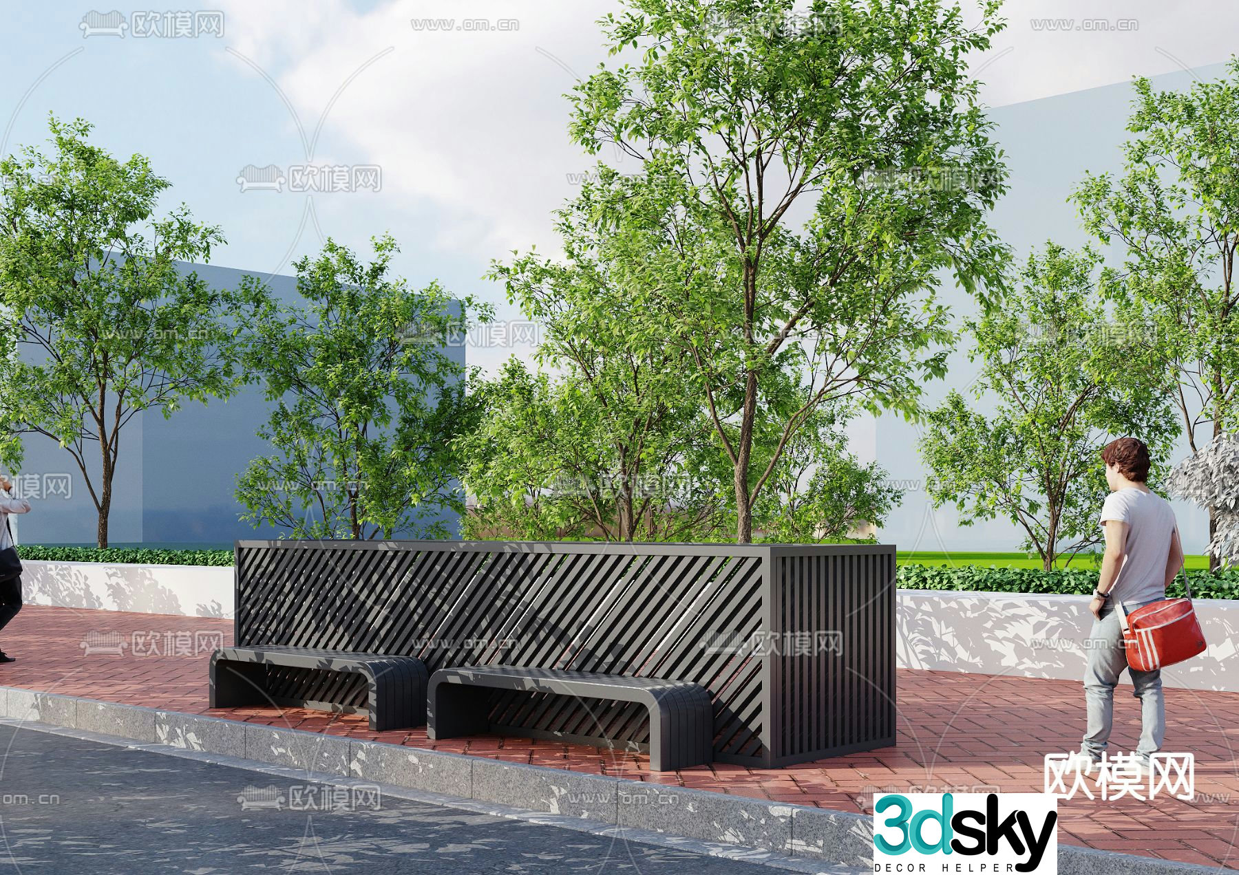 Bus stop waiting station 3d model