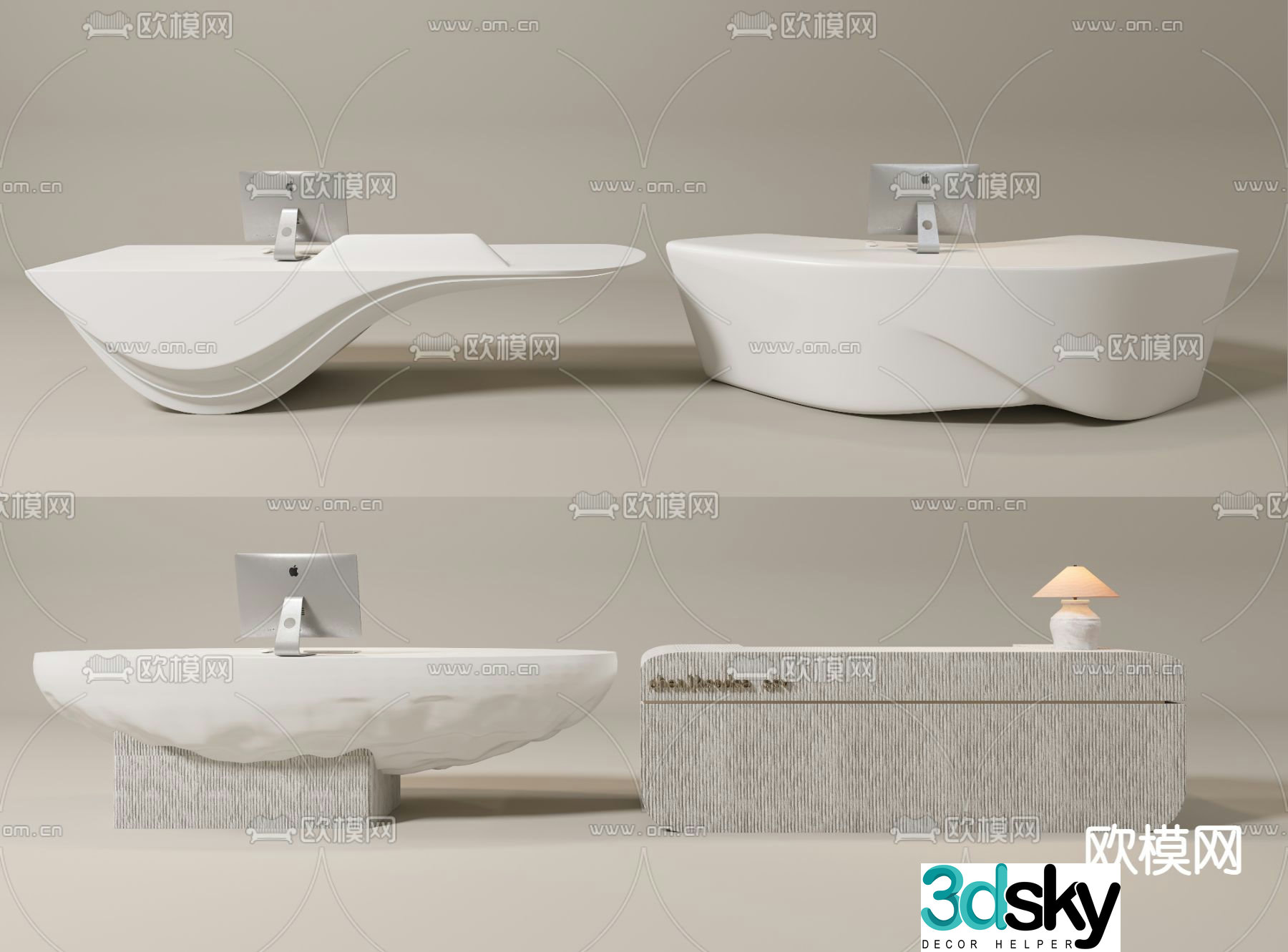 Alien front desk reception desk service desk 3d model