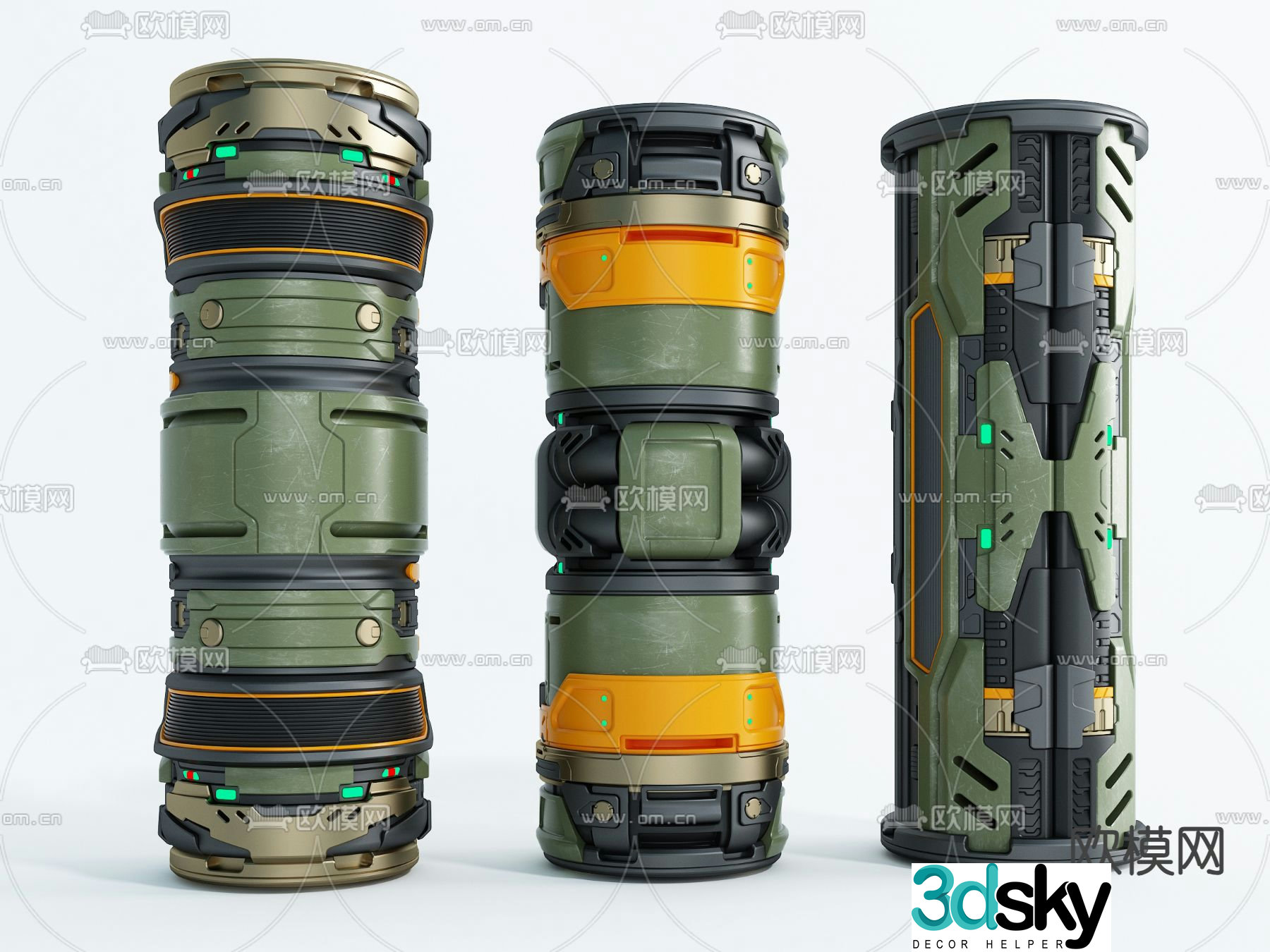 Military equipment time bomb 3d model