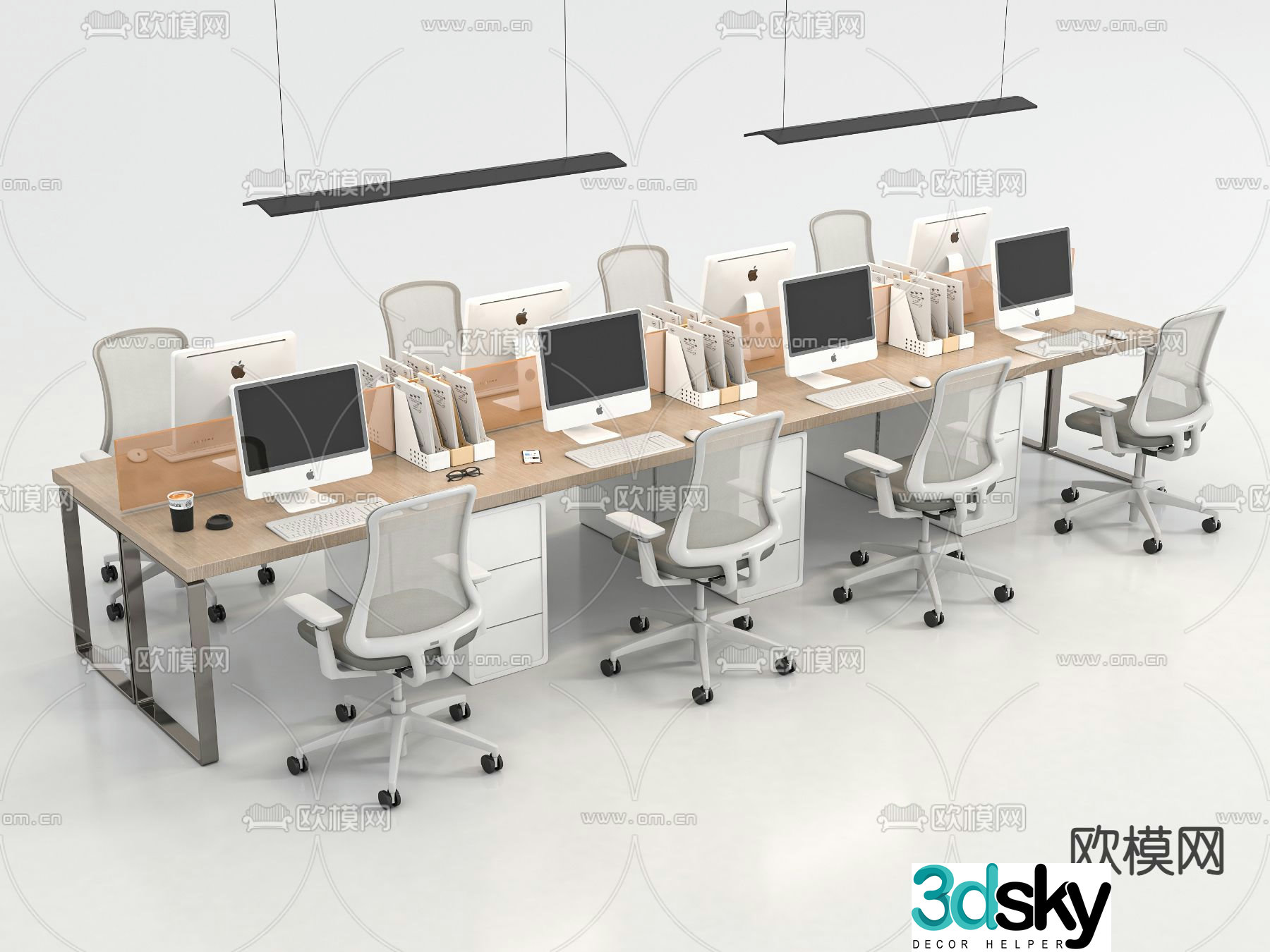 Card space desk workstation 3D model