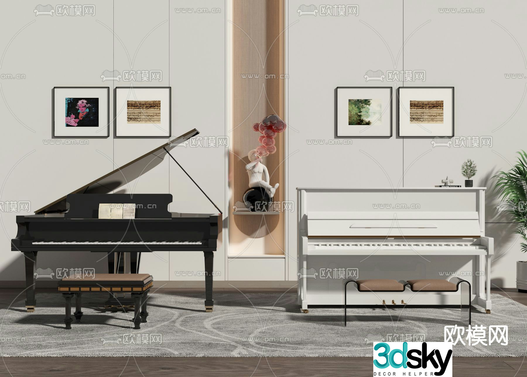 piano electronic keyboard 3d model