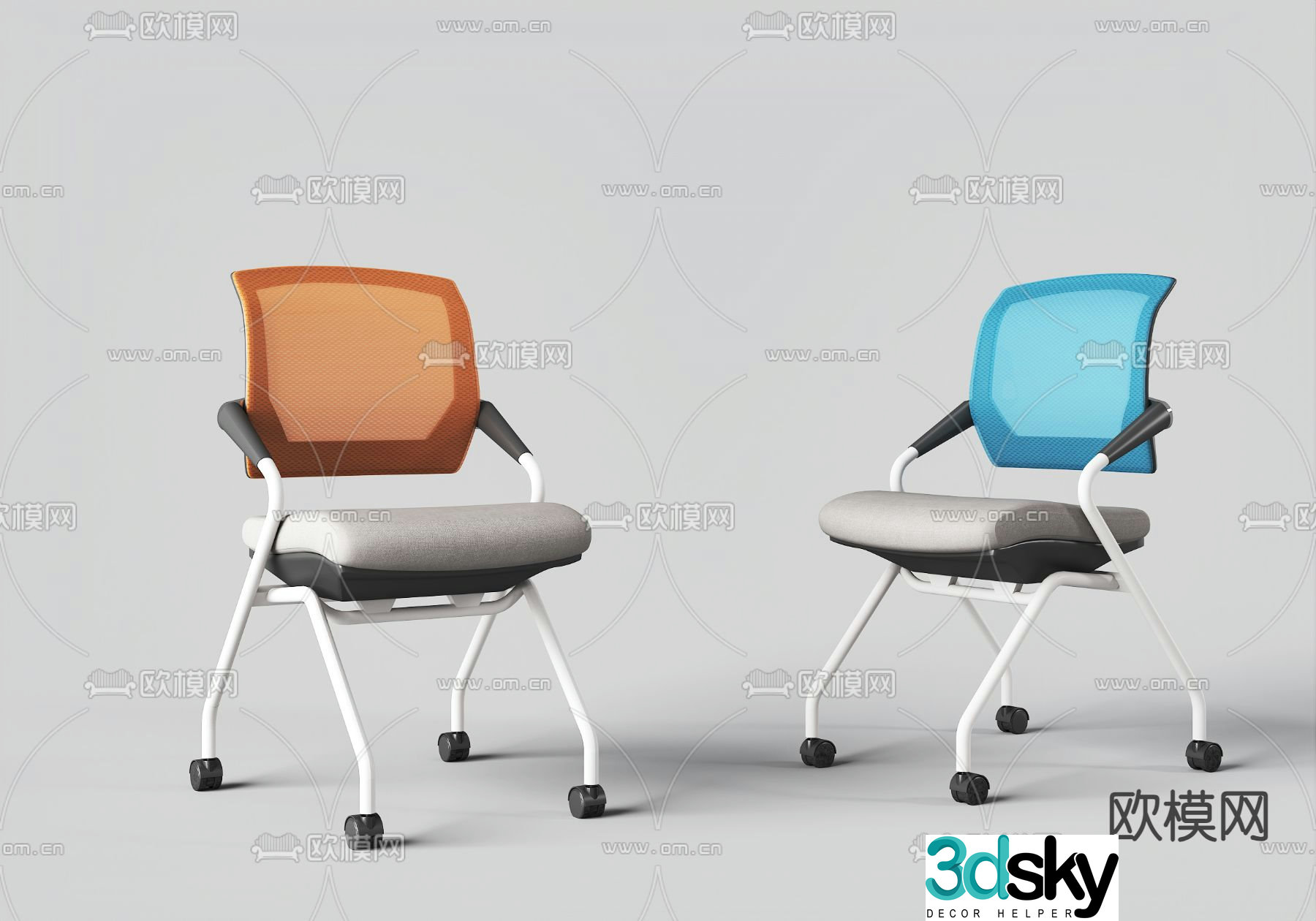Office chair folding chair conference chair shift chair 3d model