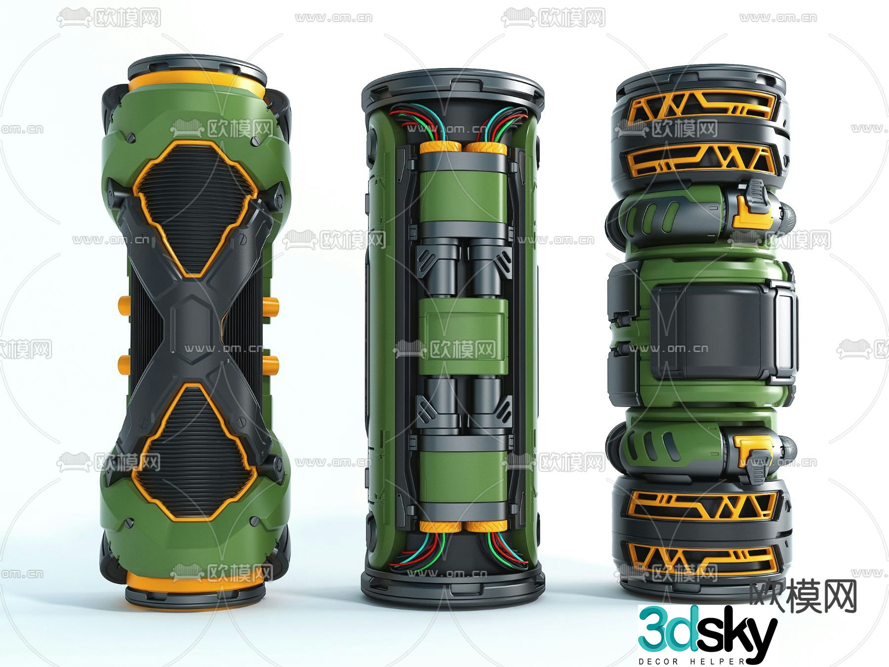 Military equipment time bomb 3d model