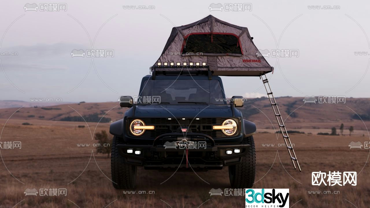 ford off road vehicle tent 3d model