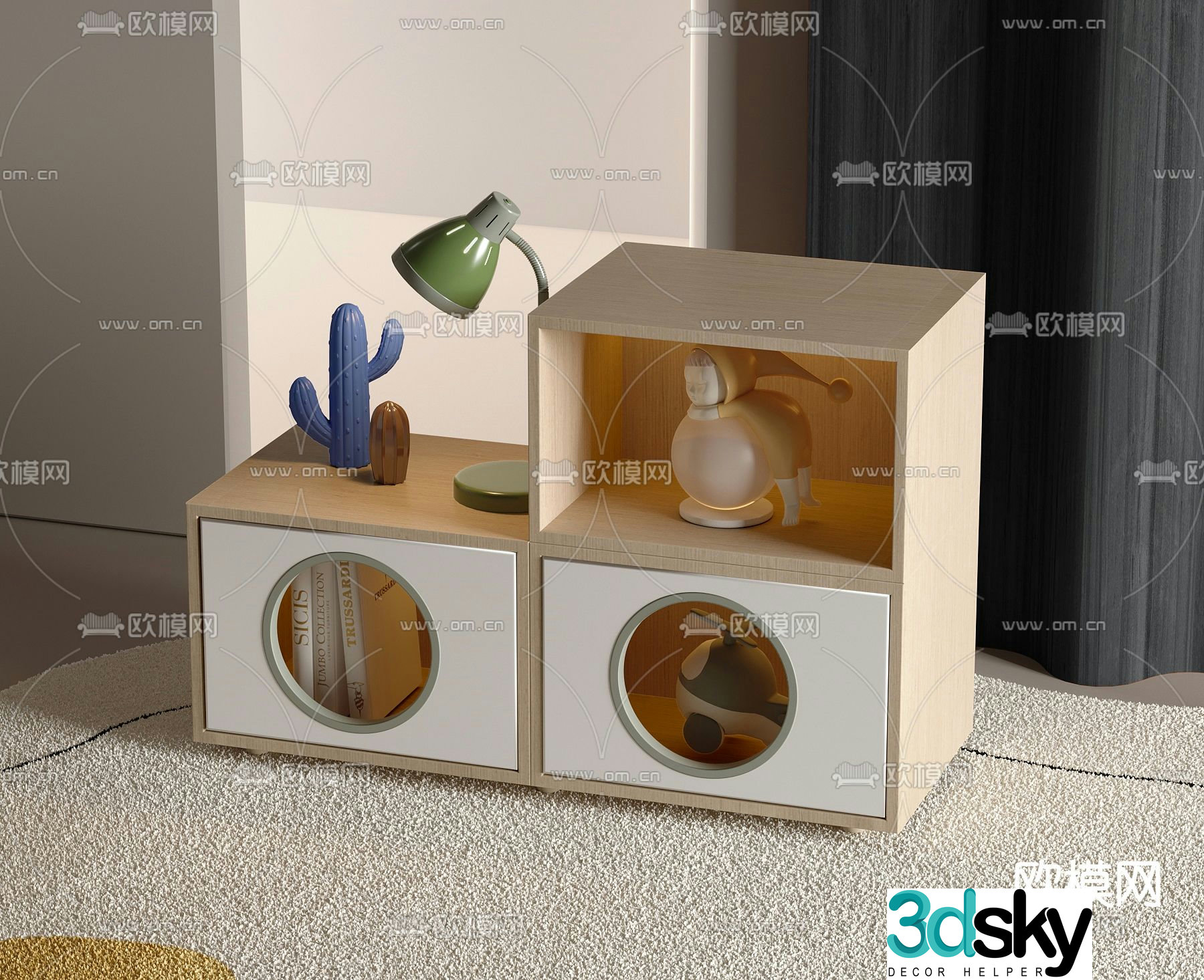 Children’s cabinet bookcase toy cabinet 3d model