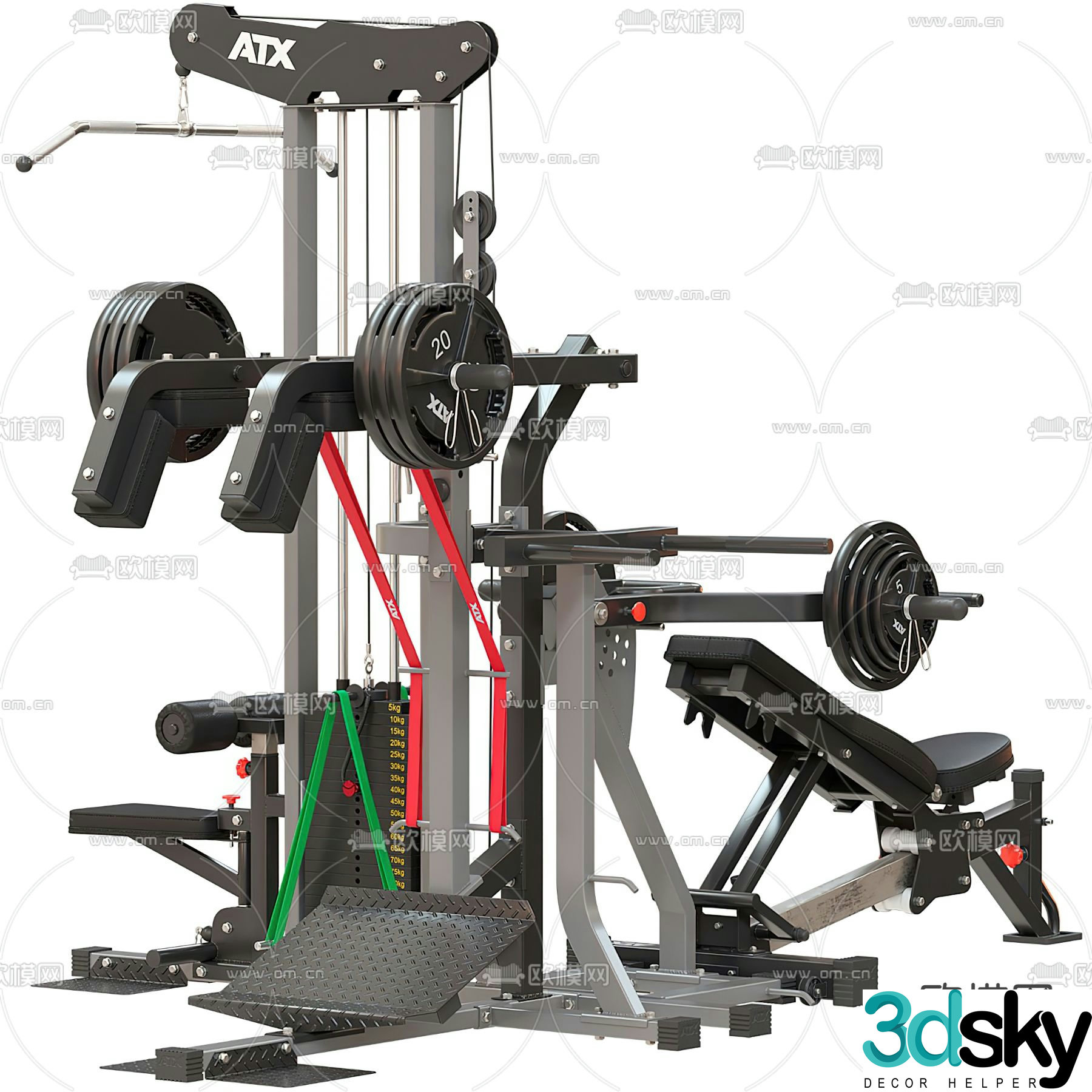 Fitness equipment weights 3d model